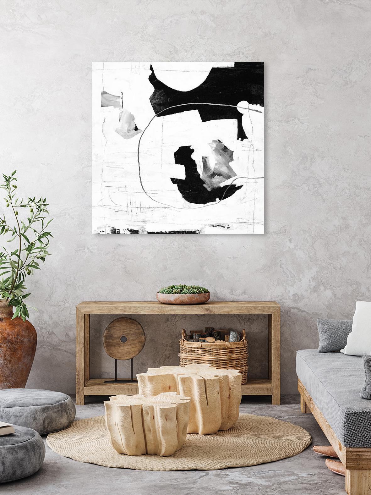 Traces of Silver III by Daleno Art on GIANT ART - black black&white abstrait