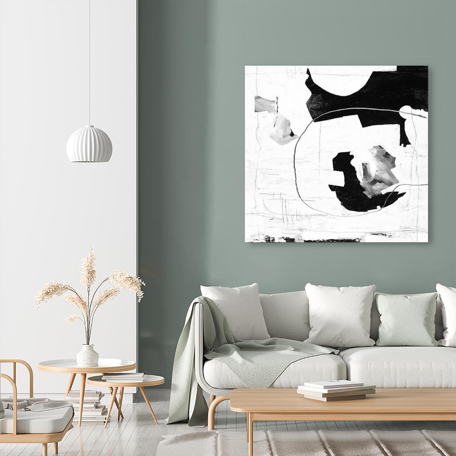 Traces of Silver III by Daleno Art on GIANT ART - black black&white abstrait