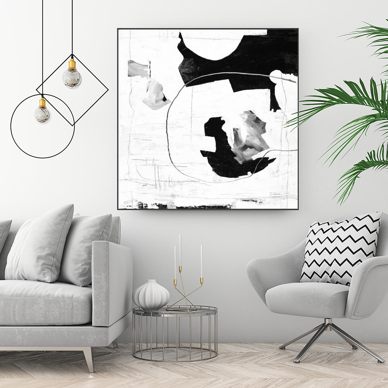 Traces of Silver III by Daleno Art on GIANT ART - black black&white abstrait