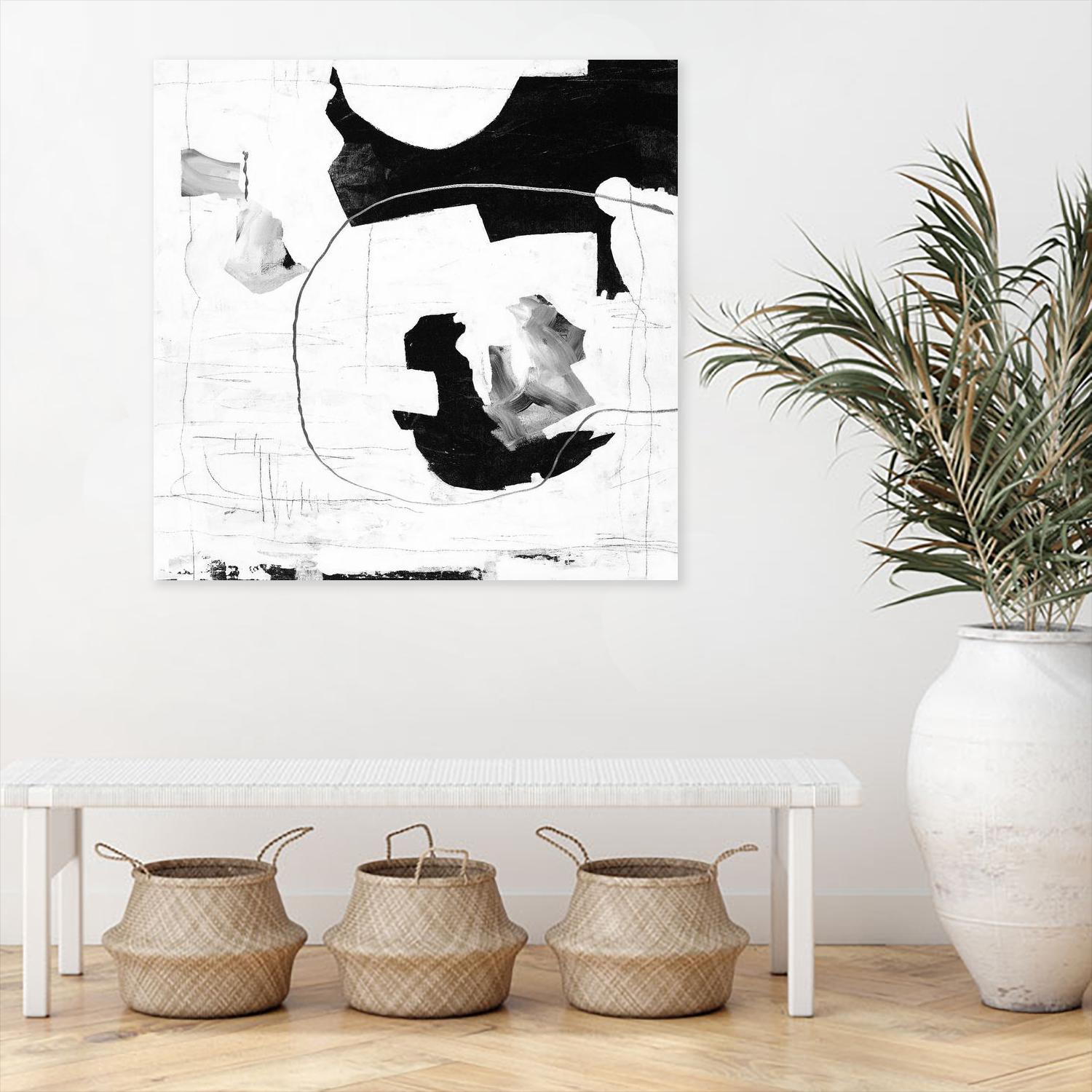 Traces of Silver III by Daleno Art on GIANT ART - black black&white abstrait