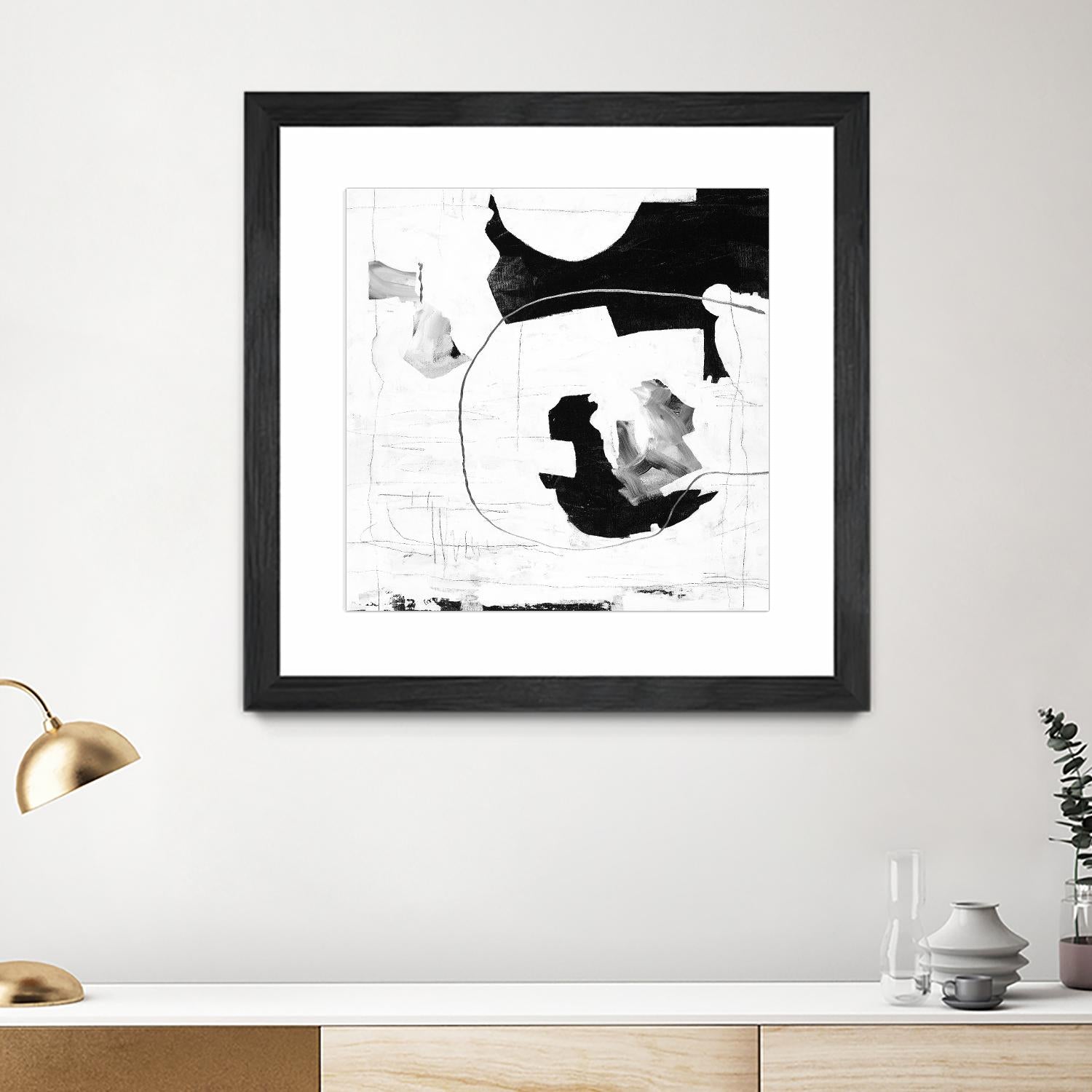 Traces of Silver III by Daleno Art on GIANT ART - black black&white abstrait