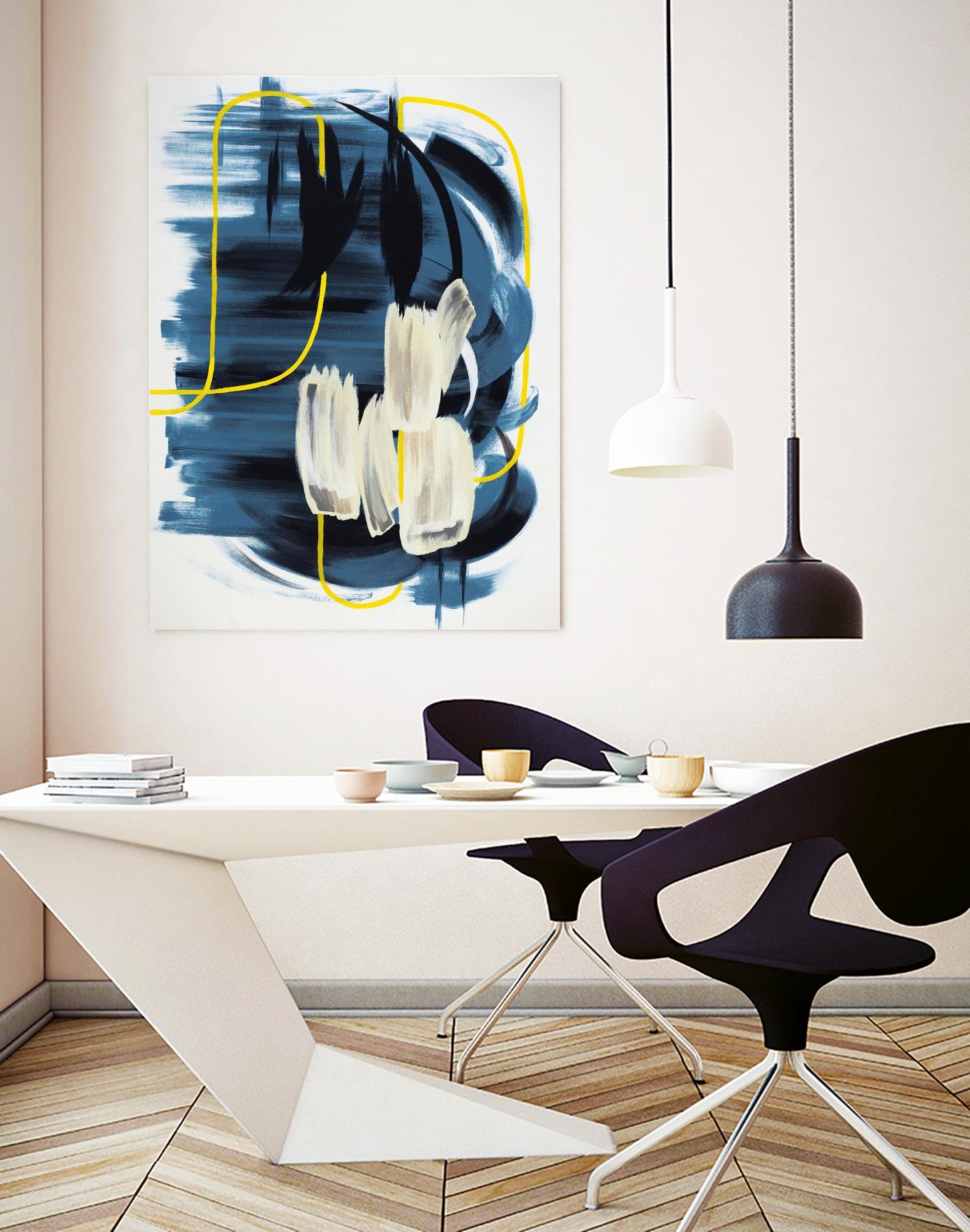 Curious Crafter II by Daleno Art on GIANT ART - blue abstract abstrait