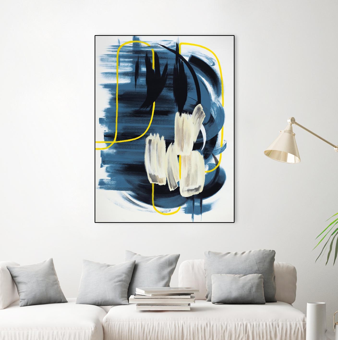 Curious Crafter II by Daleno Art on GIANT ART - blue abstract abstrait