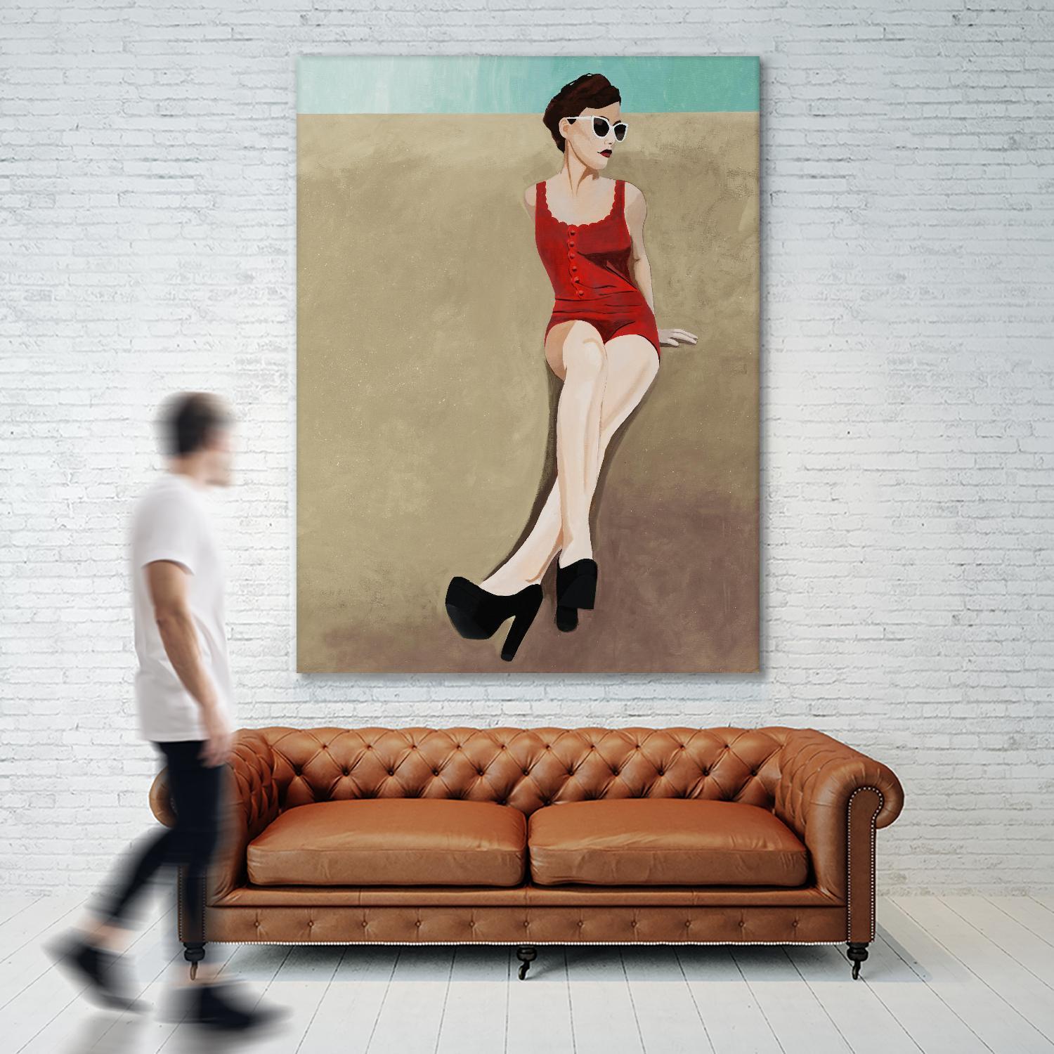 Rays of Glamour by Daleno Art on GIANT ART - red figurative fashion
