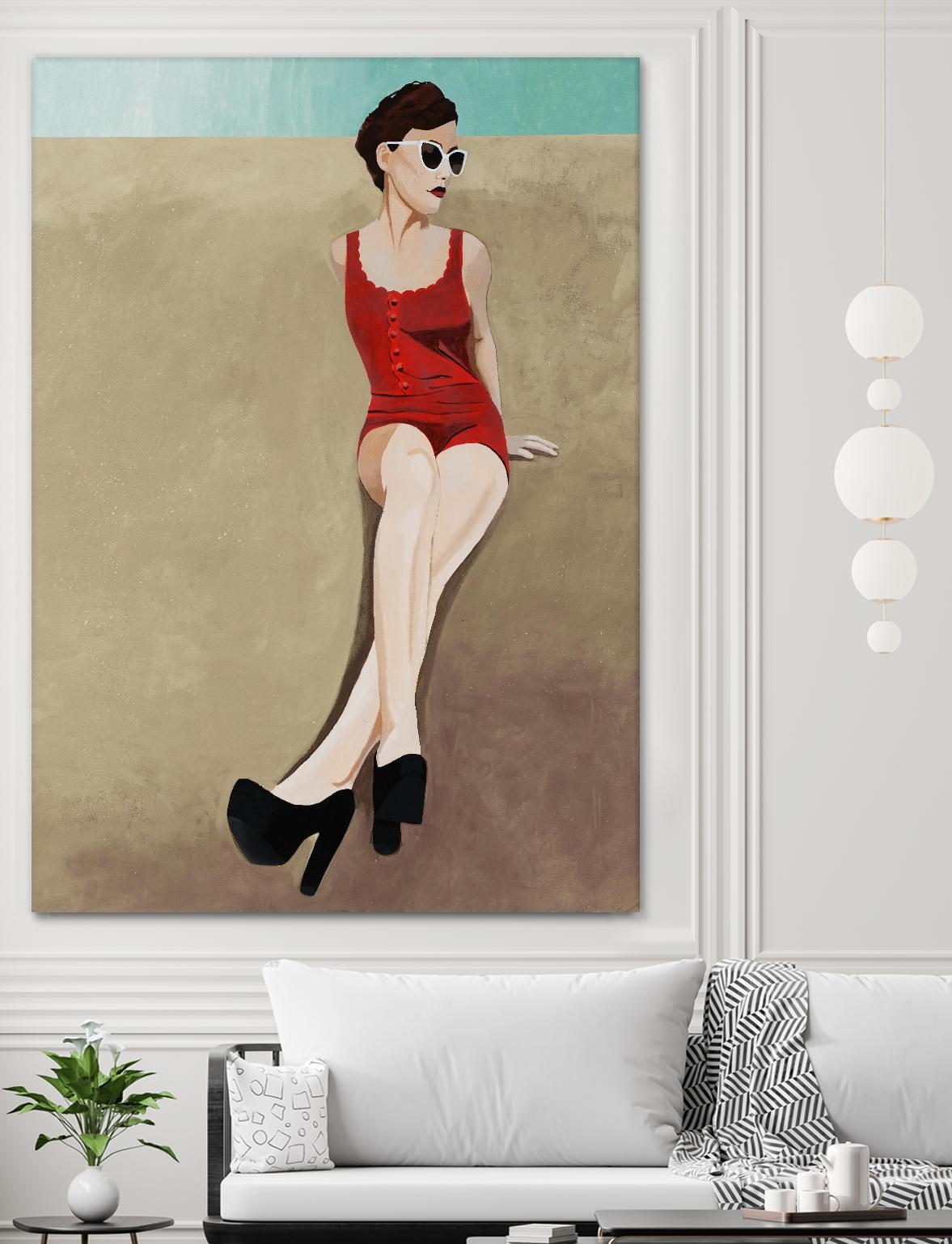 Rays of Glamour by Daleno Art on GIANT ART - red figurative fashion