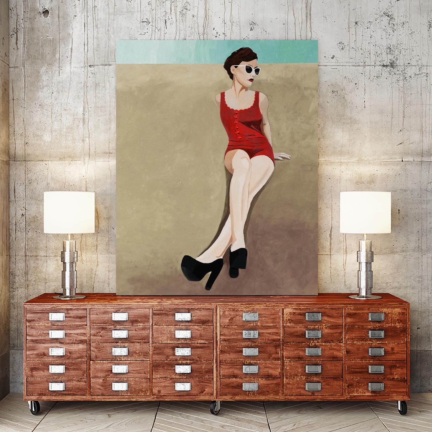 Rays of Glamour by Daleno Art on GIANT ART - red figurative fashion