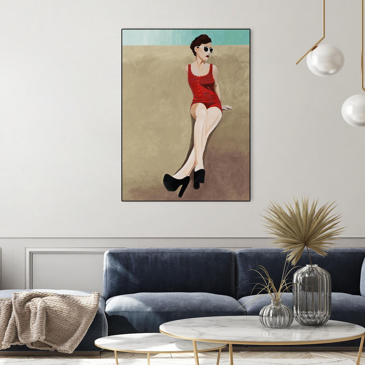 Rays of Glamour by Daleno Art on GIANT ART - red figurative fashion