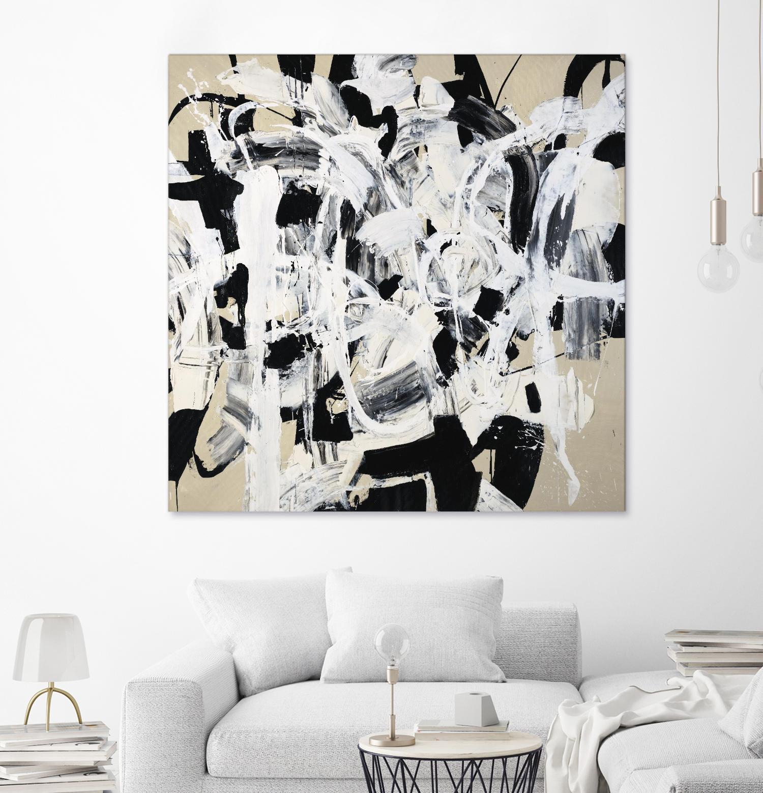 Talking out of Both Sides by Daleno Art on GIANT ART - beige abstract abstrait