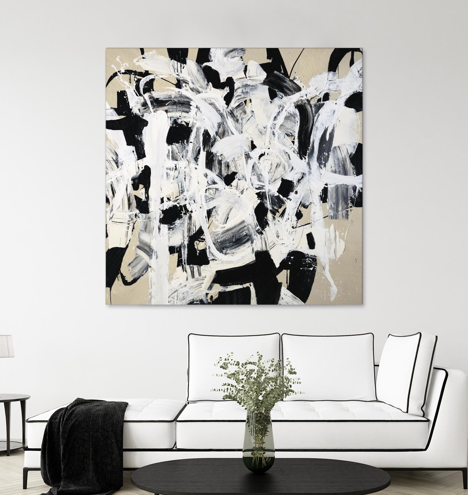 Talking out of Both Sides by Daleno Art on GIANT ART - beige abstract abstrait