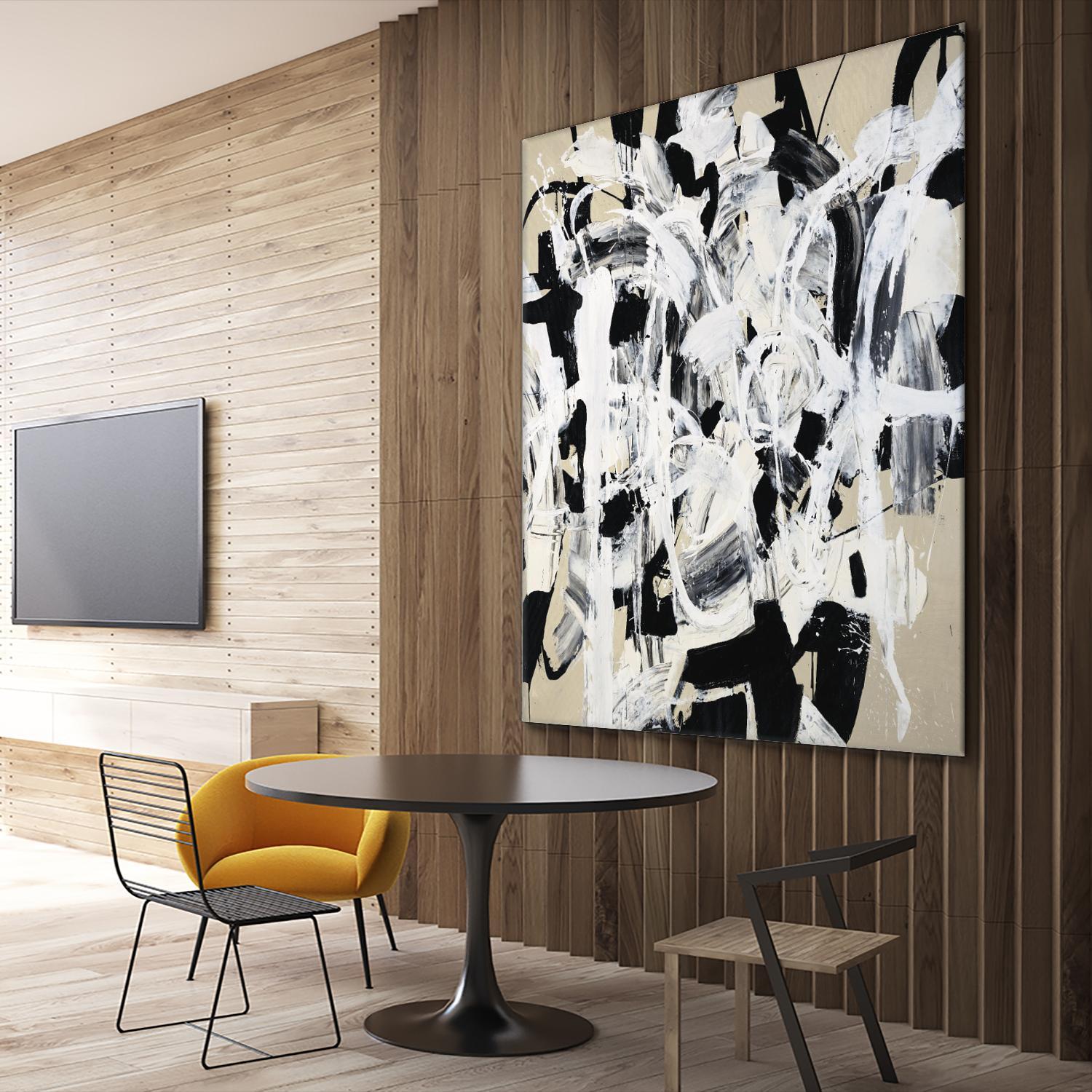 Talking out of Both Sides by Daleno Art on GIANT ART - beige abstract abstrait
