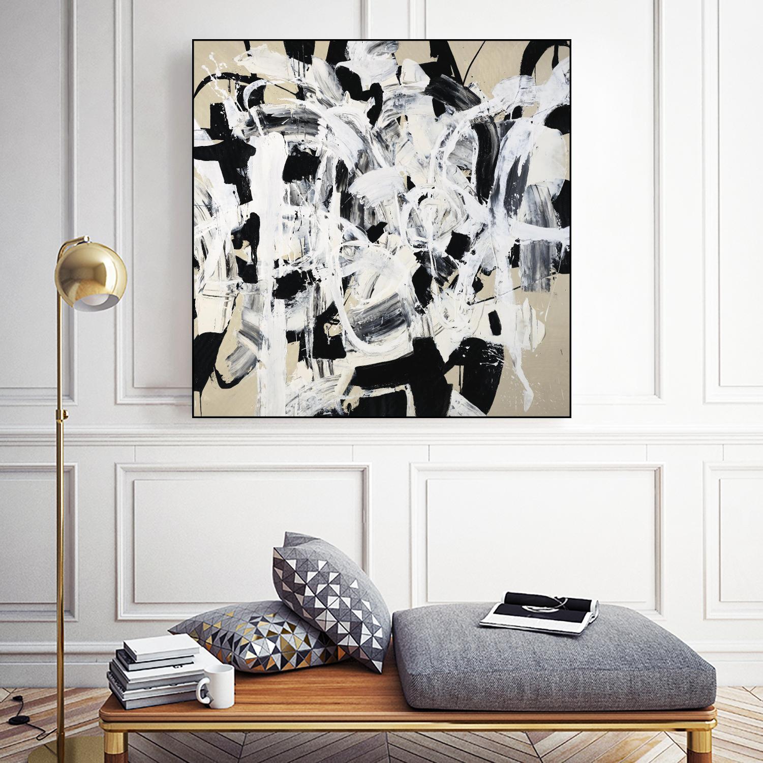 Talking out of Both Sides by Daleno Art on GIANT ART - beige abstract abstrait