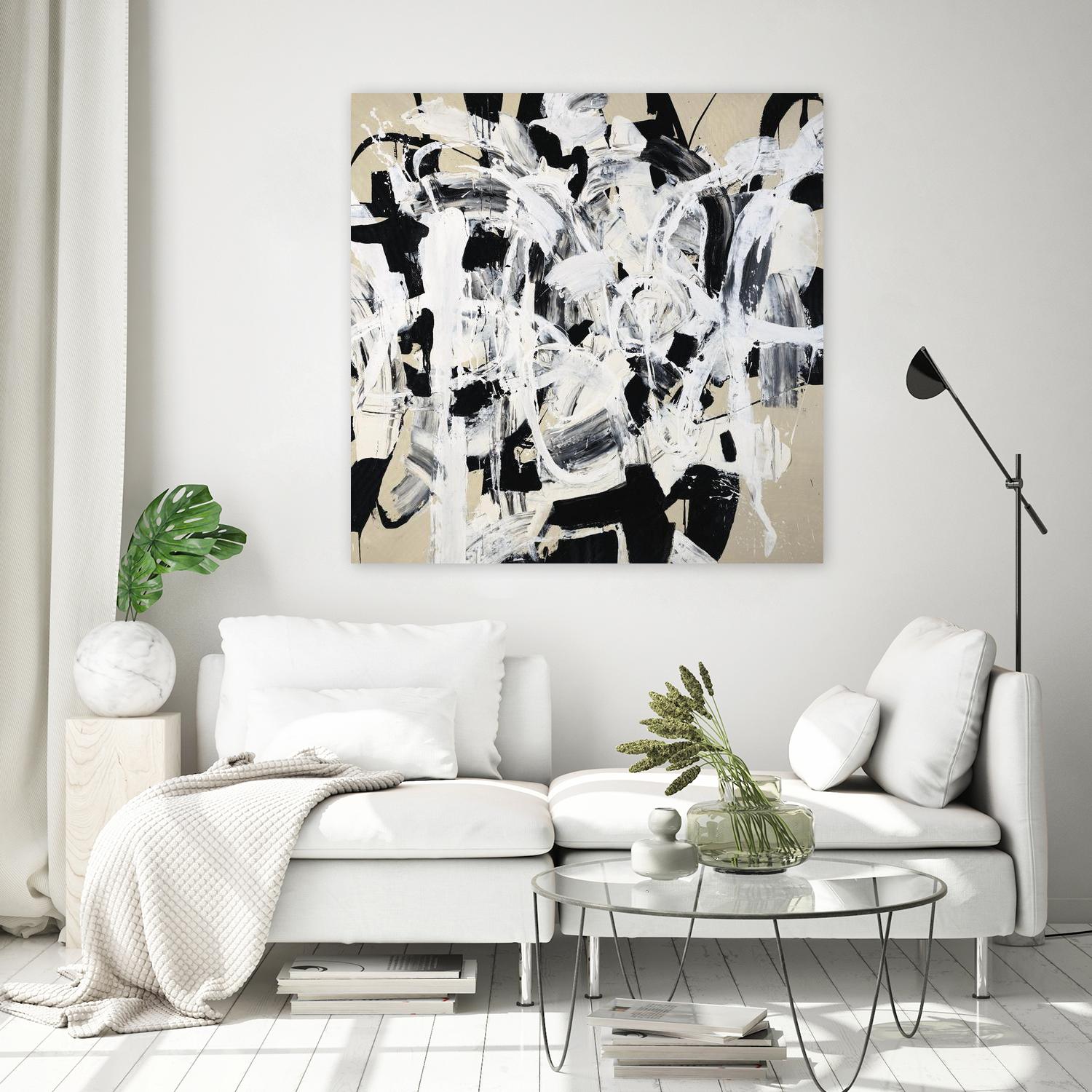 Talking out of Both Sides by Daleno Art on GIANT ART - beige abstract abstrait