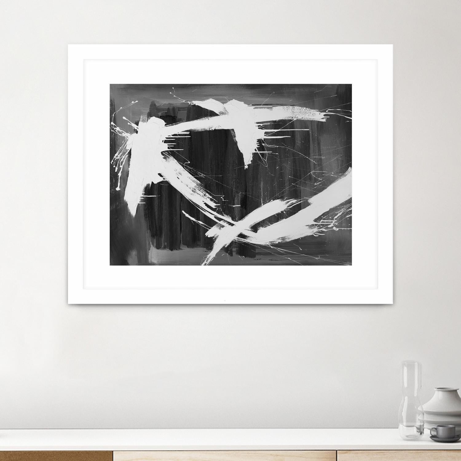 Stun Gun by Daleno Art on GIANT ART - grey black & white abstract