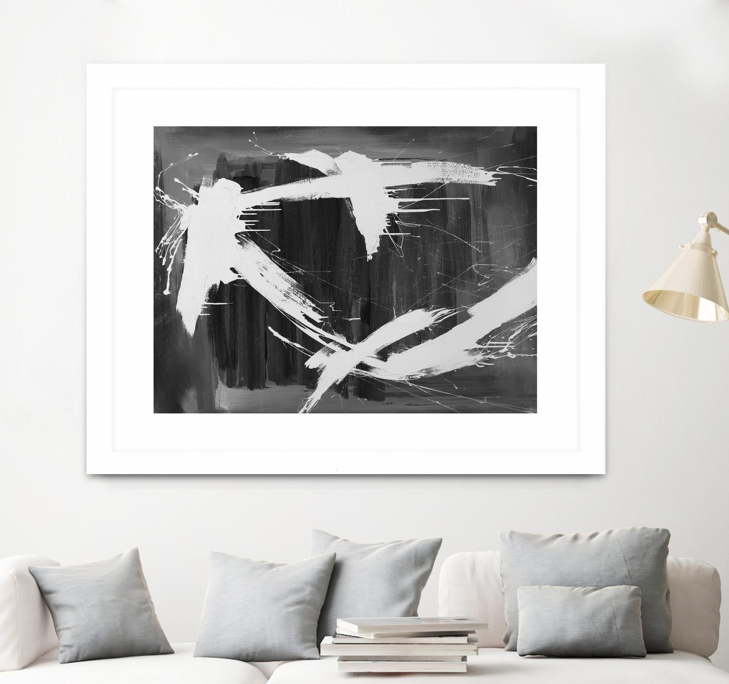 Stun Gun by Daleno Art on GIANT ART - grey black & white abstract