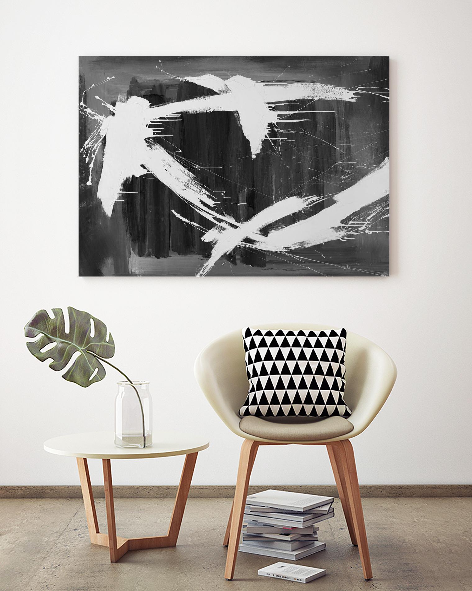 Stun Gun by Daleno Art on GIANT ART - grey black & white abstract