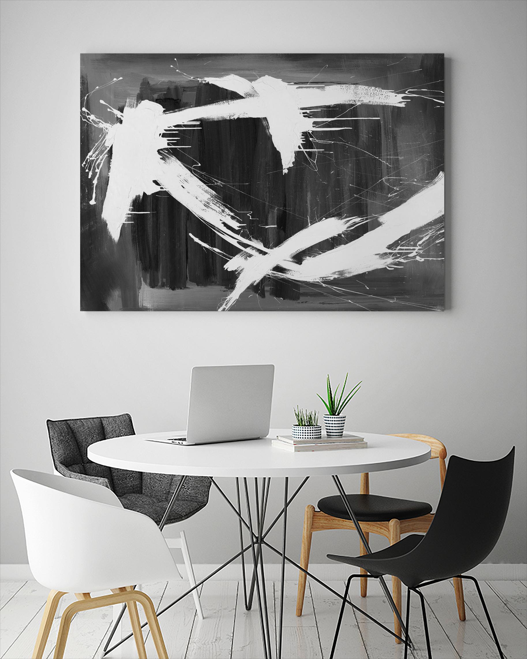 Stun Gun by Daleno Art on GIANT ART - grey black & white abstract
