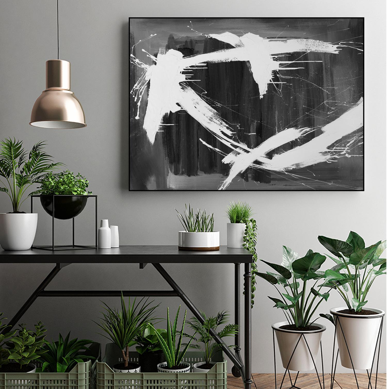 Stun Gun by Daleno Art on GIANT ART - grey black & white abstract