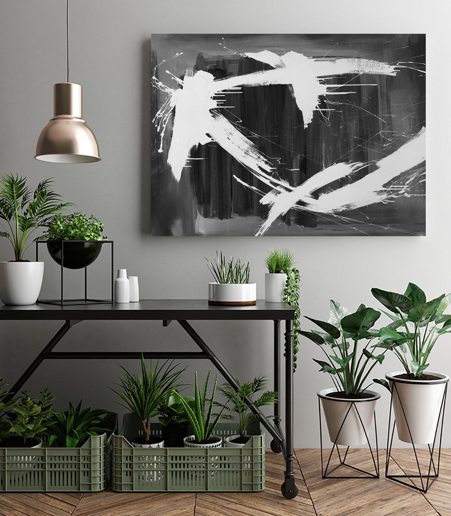 Stun Gun by Daleno Art on GIANT ART - grey black & white abstract