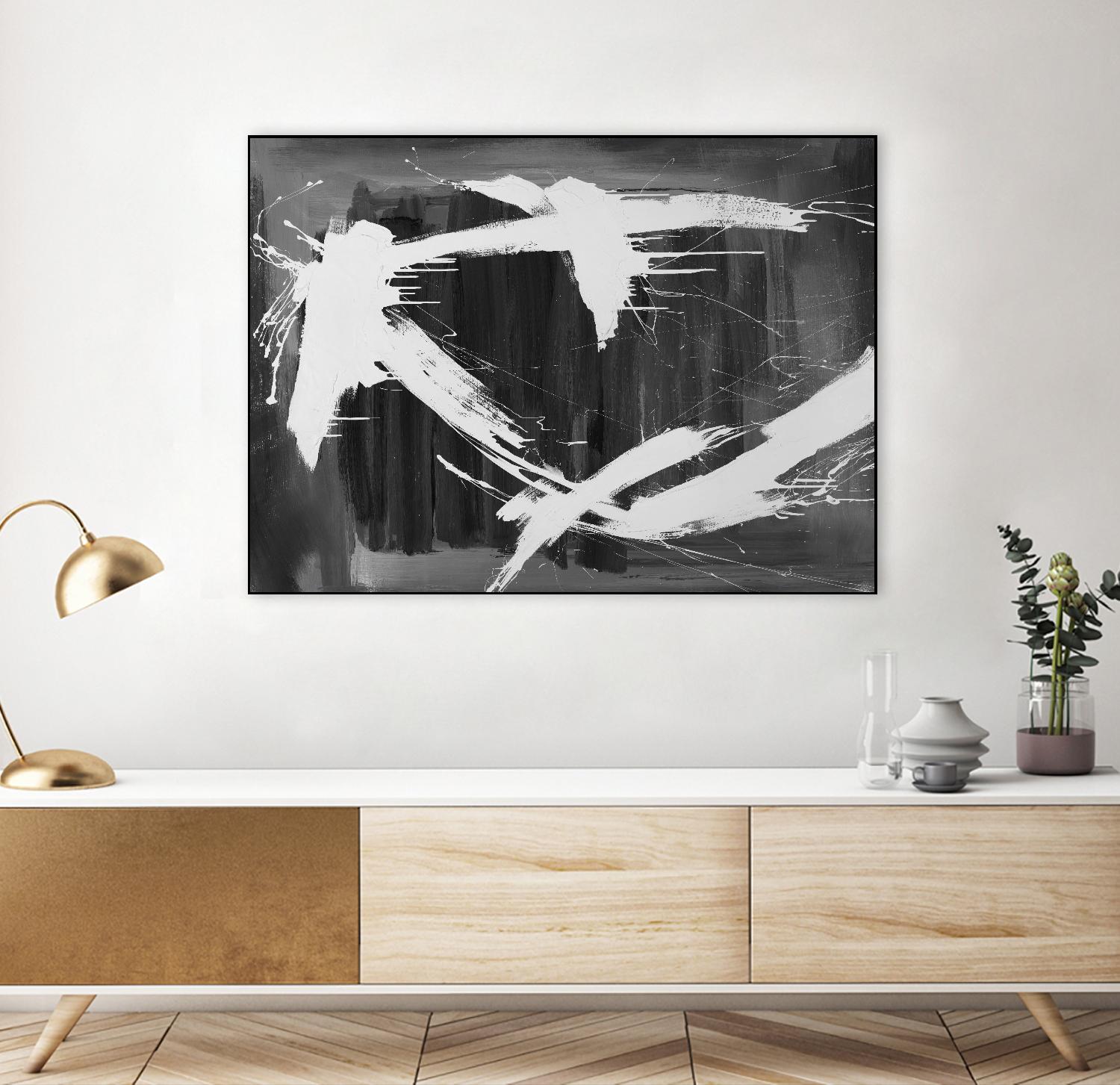 Stun Gun by Daleno Art on GIANT ART - grey black & white abstract