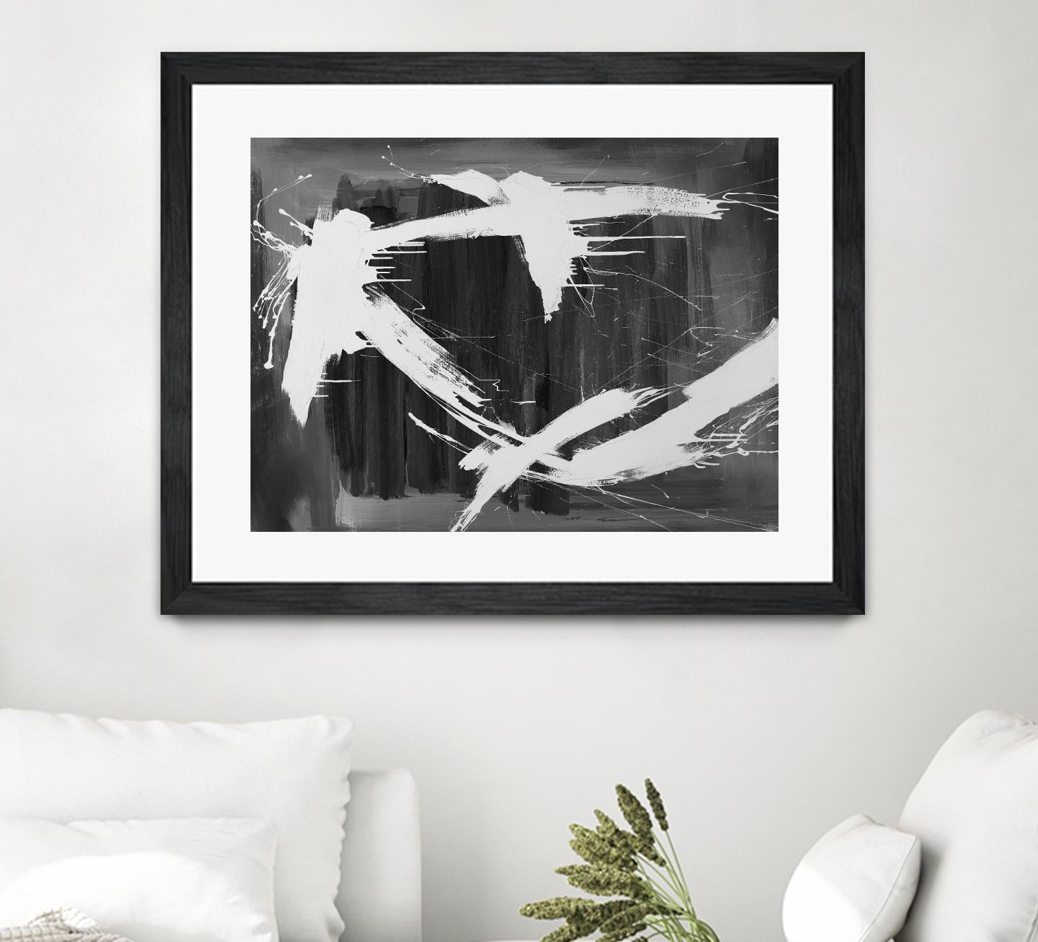 Stun Gun by Daleno Art on GIANT ART - grey black & white abstract