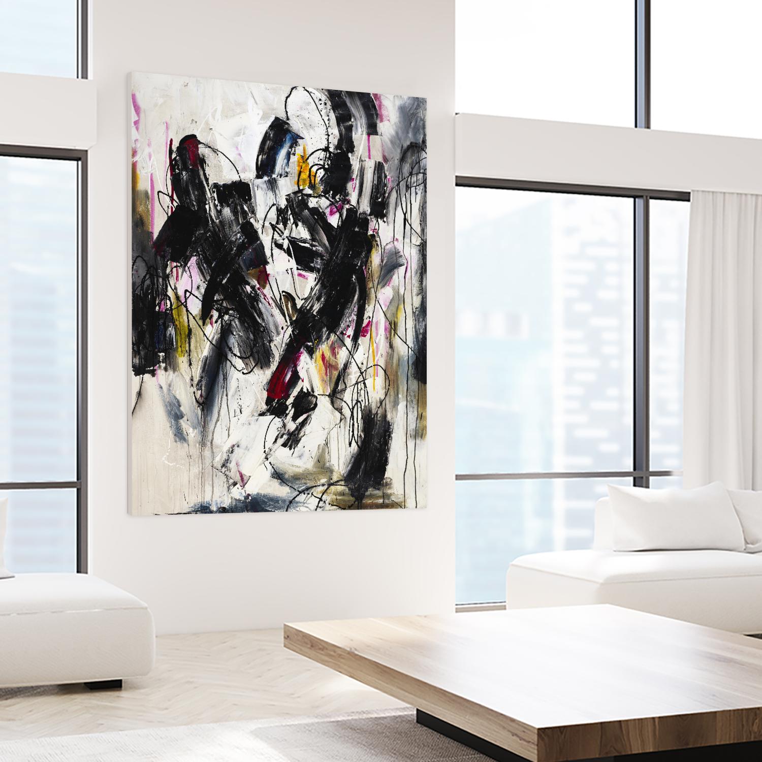 Cliff Divers by Daleno Art on GIANT ART - red abstract abstrait