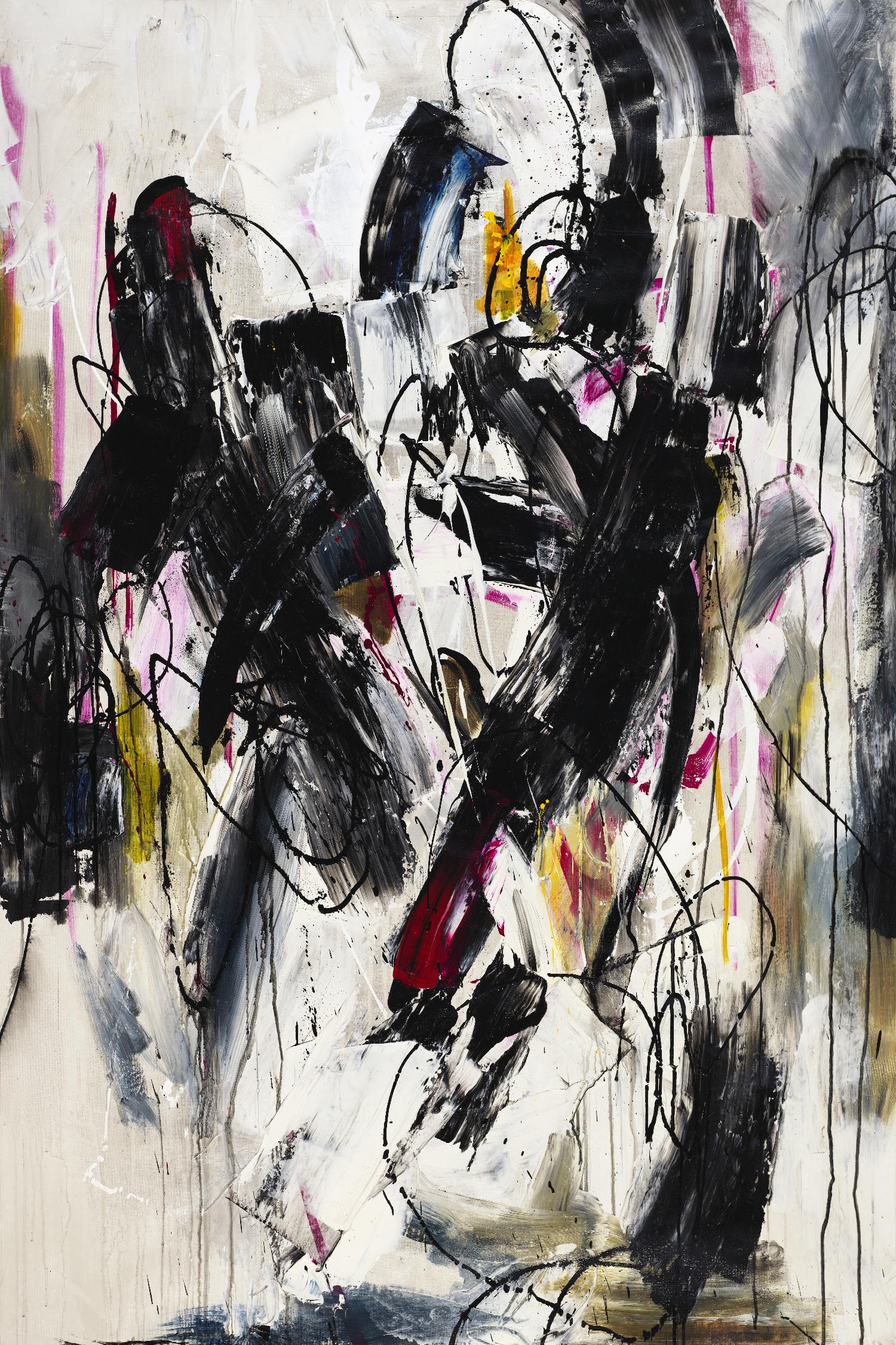 Cliff Divers by Daleno Art on GIANT ART - red abstract abstrait