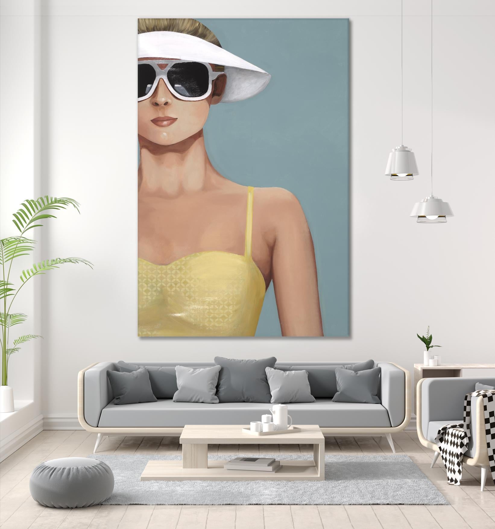 Glamour Rays by Daleno Art on GIANT ART - beige abstract figure