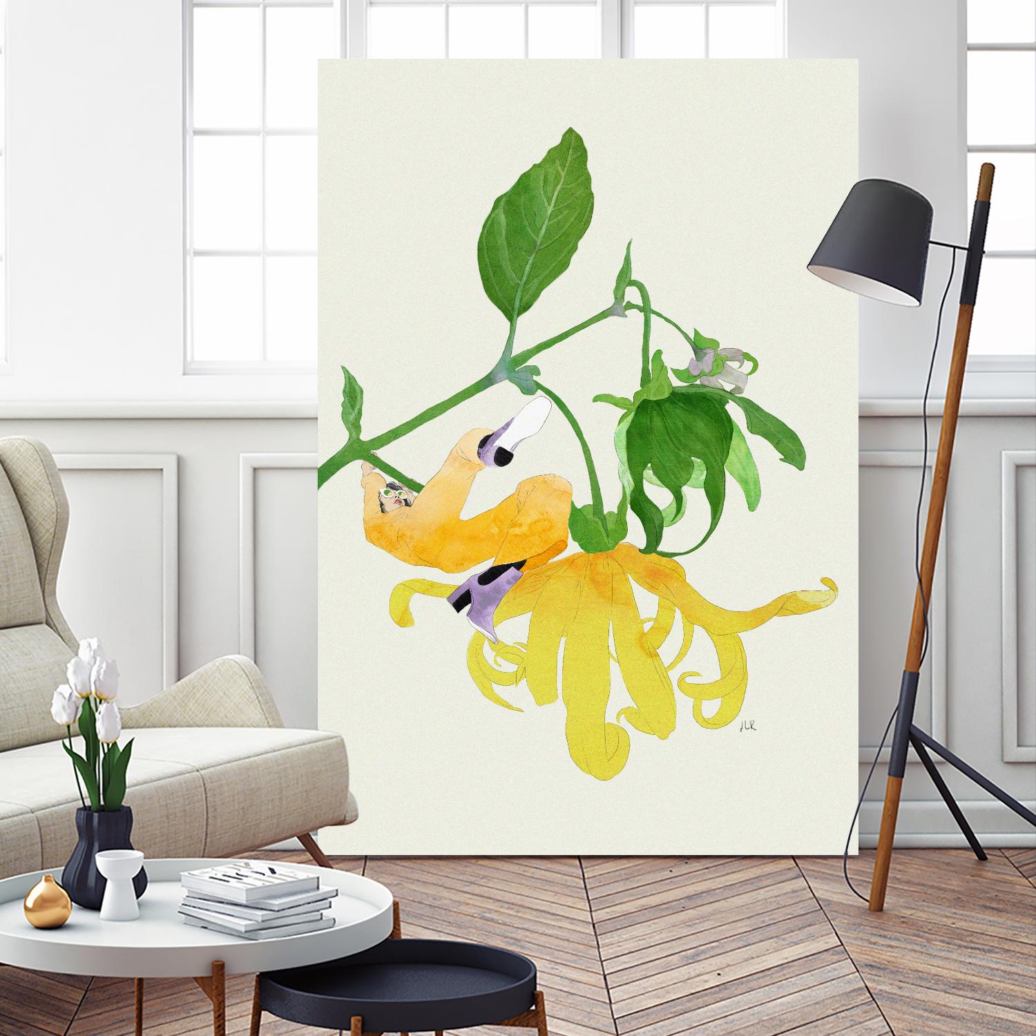 In the Garden Galaxy I by Jenny Iiz Rome on GIANT ART - beige botanical leaves