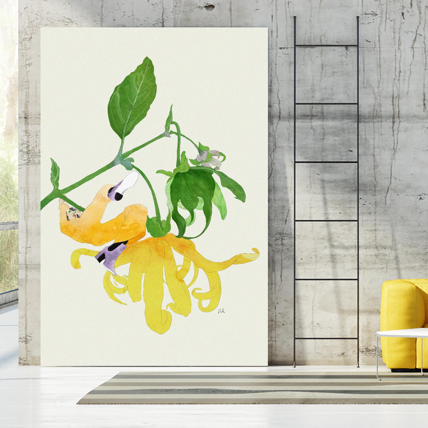 In the Garden Galaxy I by Jenny Iiz Rome on GIANT ART - beige botanical leaves