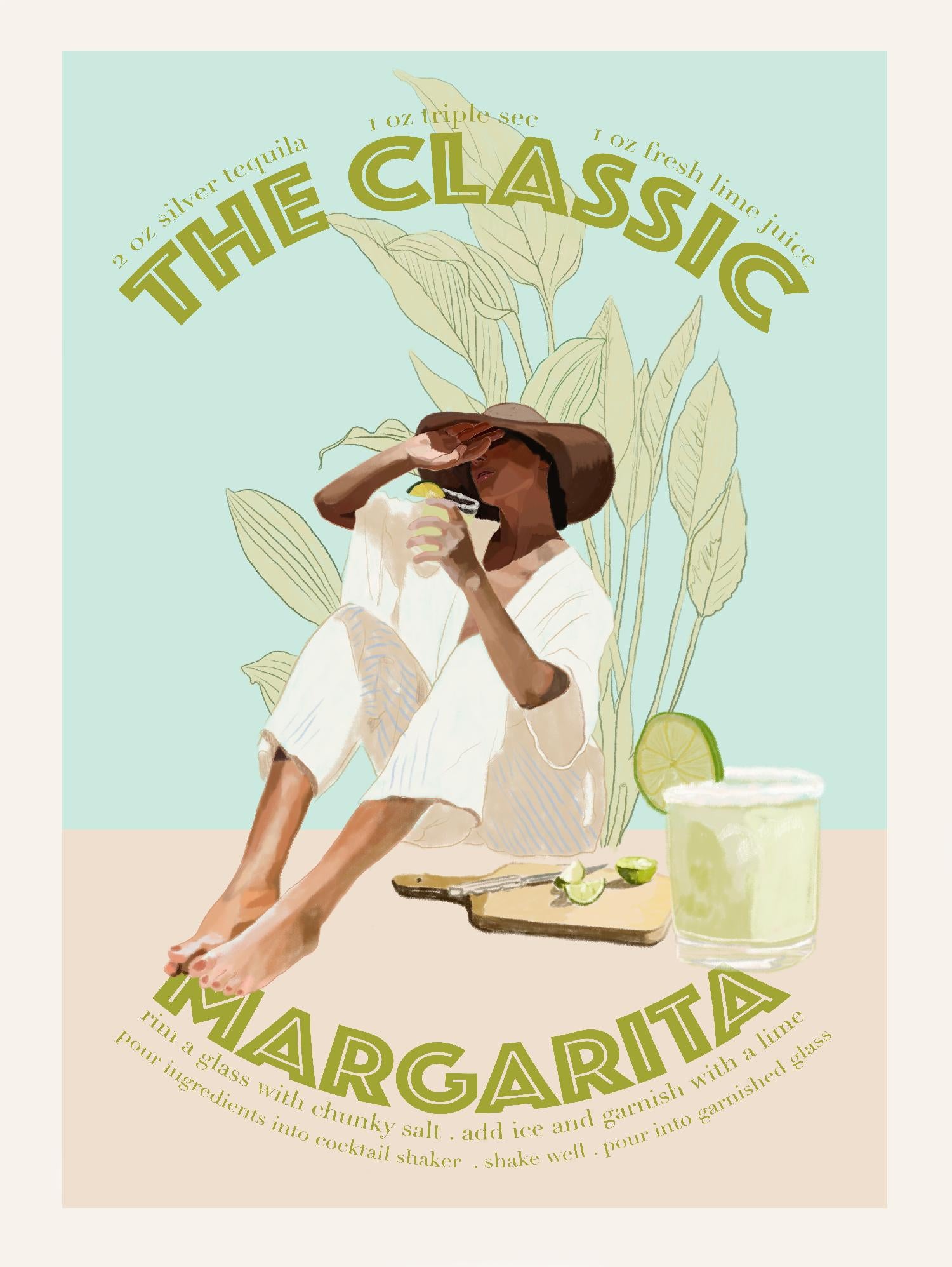 The Classic Margarita by Jenny Liz Rome on GIANT ART - mint figurative cocktail
