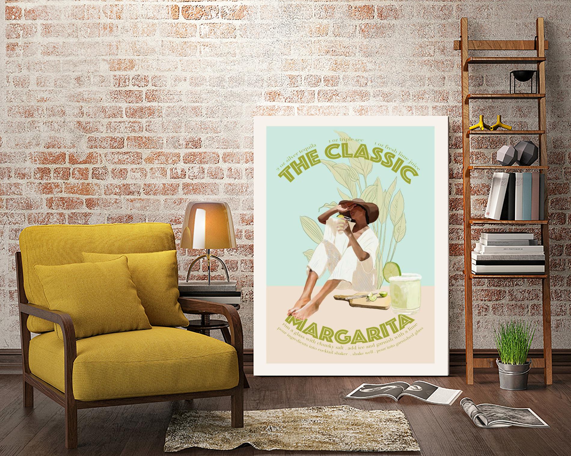 The Classic Margarita by Jenny Liz Rome on GIANT ART - mint figurative cocktail