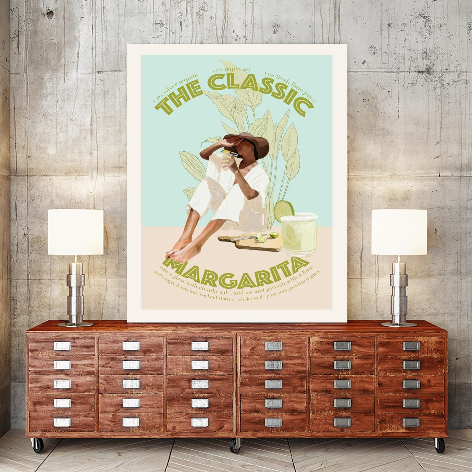 The Classic Margarita by Jenny Liz Rome on GIANT ART - mint figurative cocktail