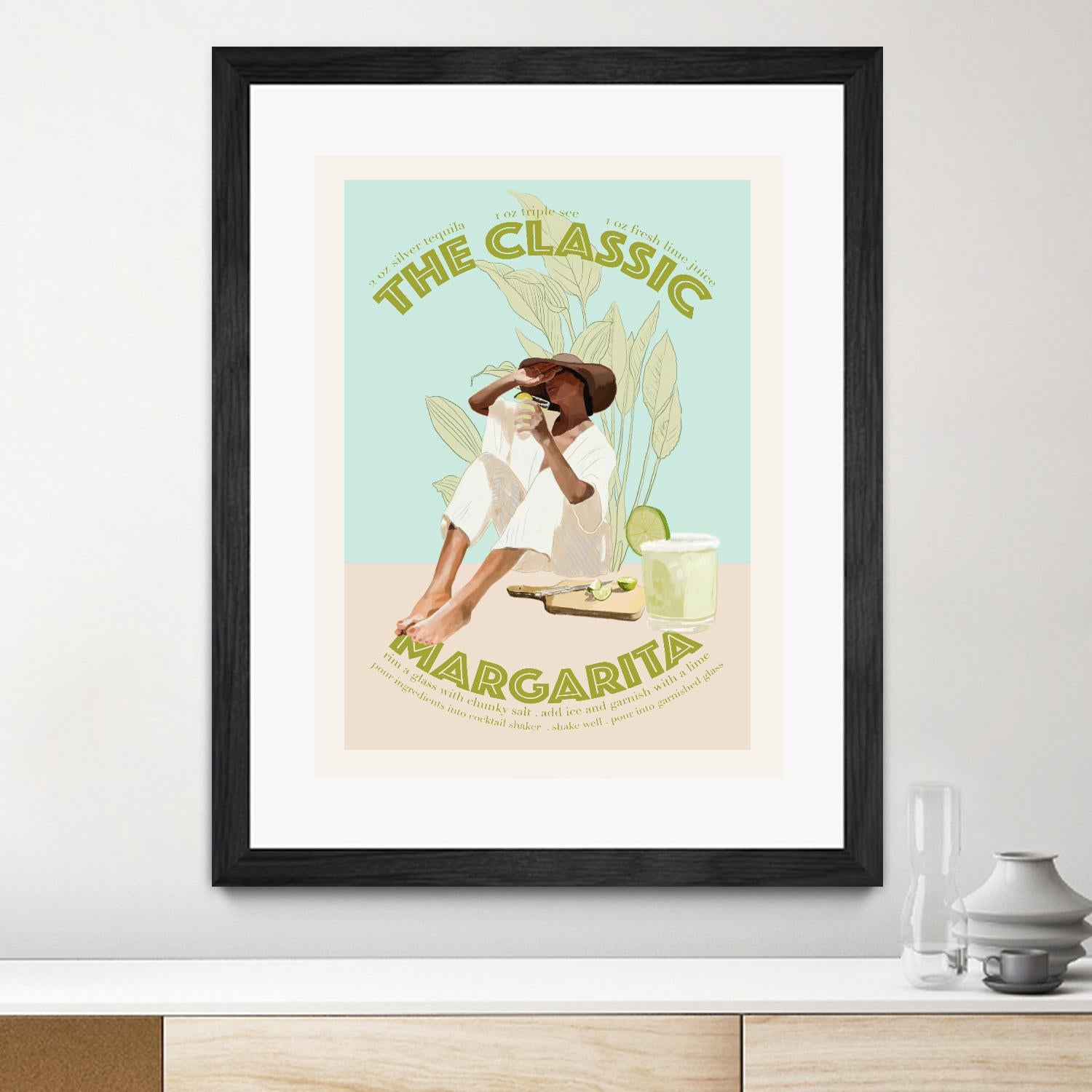 The Classic Margarita by Jenny Liz Rome on GIANT ART - mint figurative cocktail