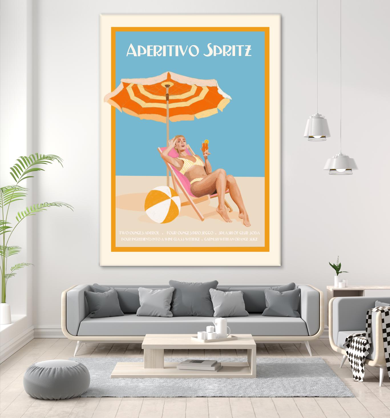 Aperitivo Spritz by Jenny Liz Rome on GIANT ART - orange figurative cocktail