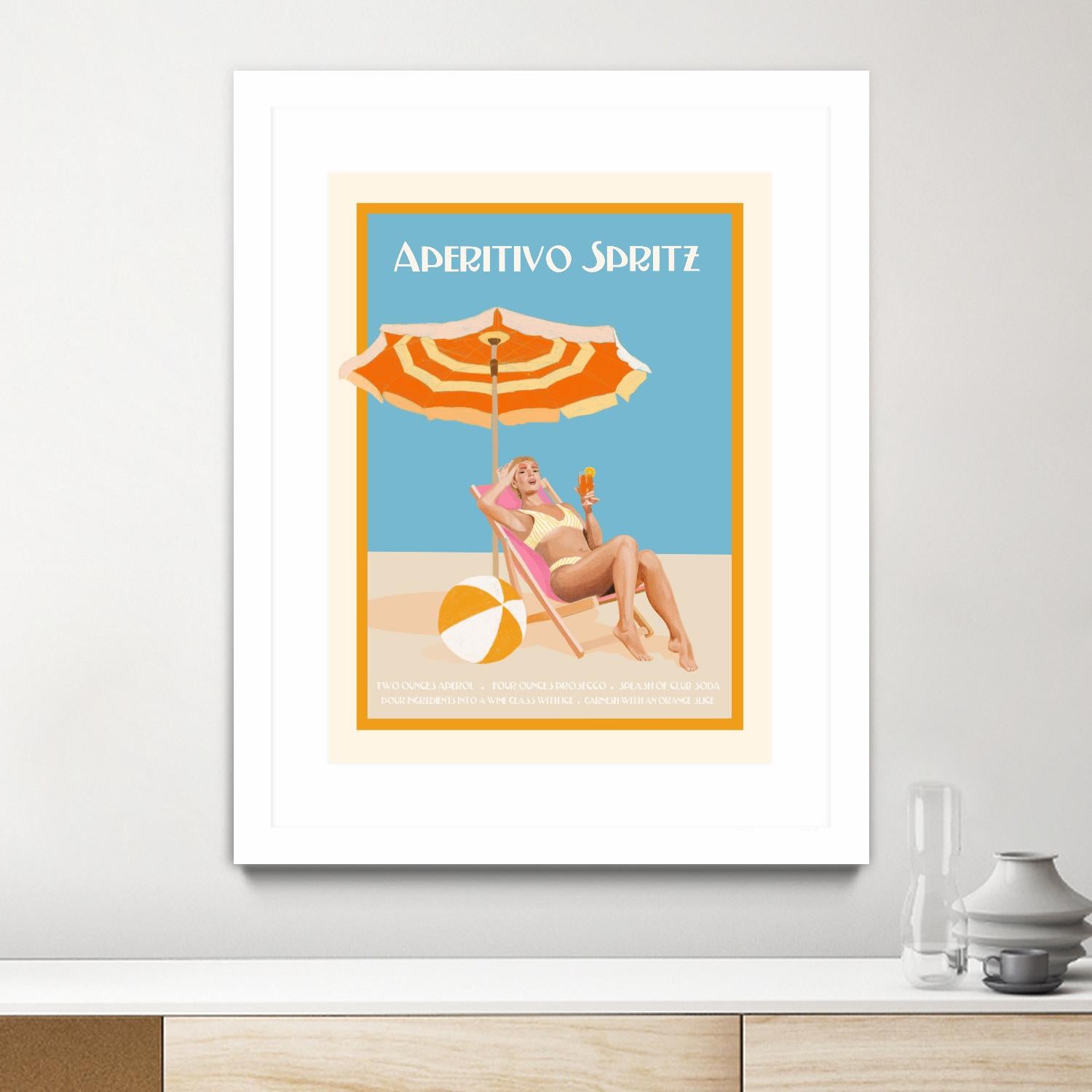 Aperitivo Spritz by Jenny Liz Rome on GIANT ART - orange figurative cocktail