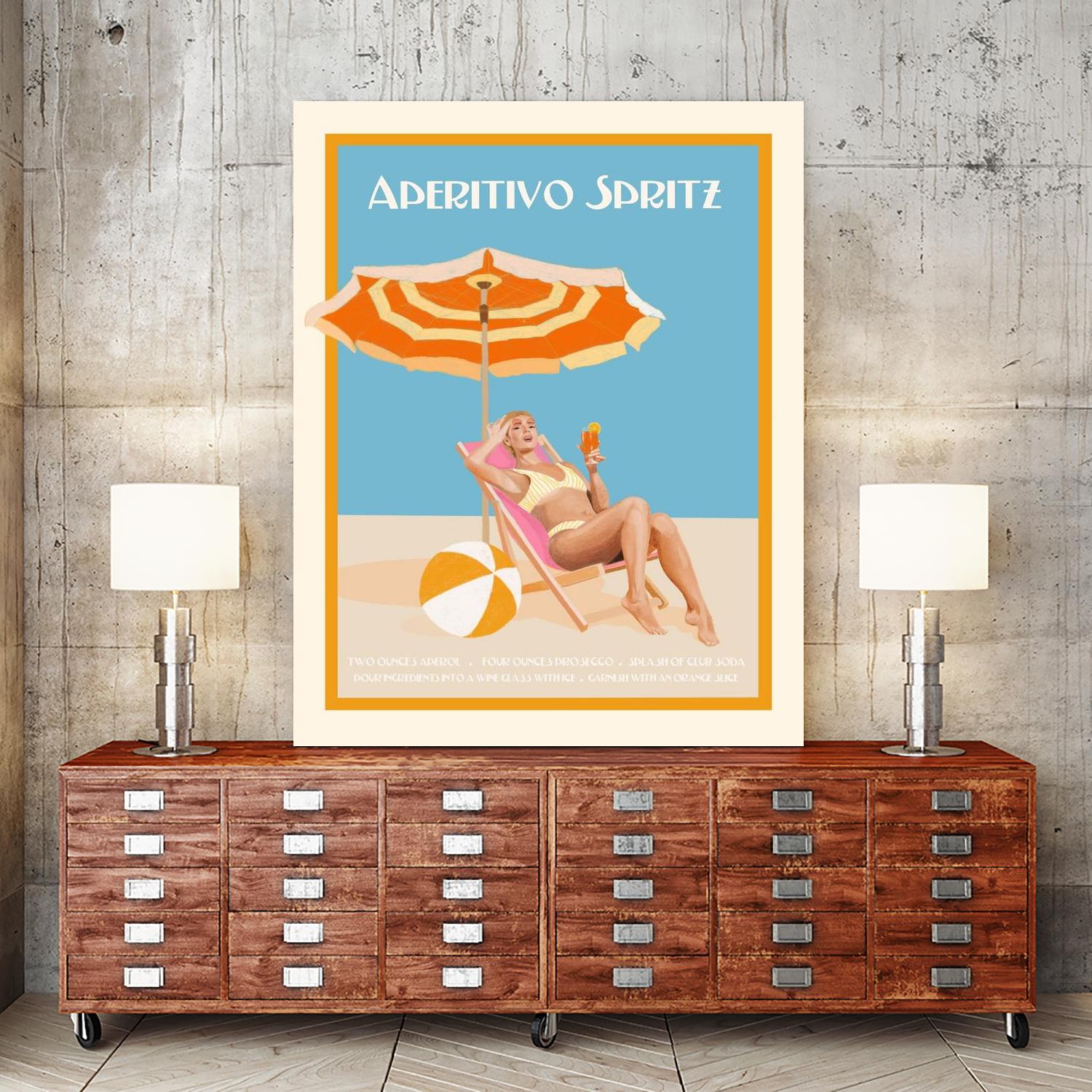 Aperitivo Spritz by Jenny Liz Rome on GIANT ART - orange figurative cocktail