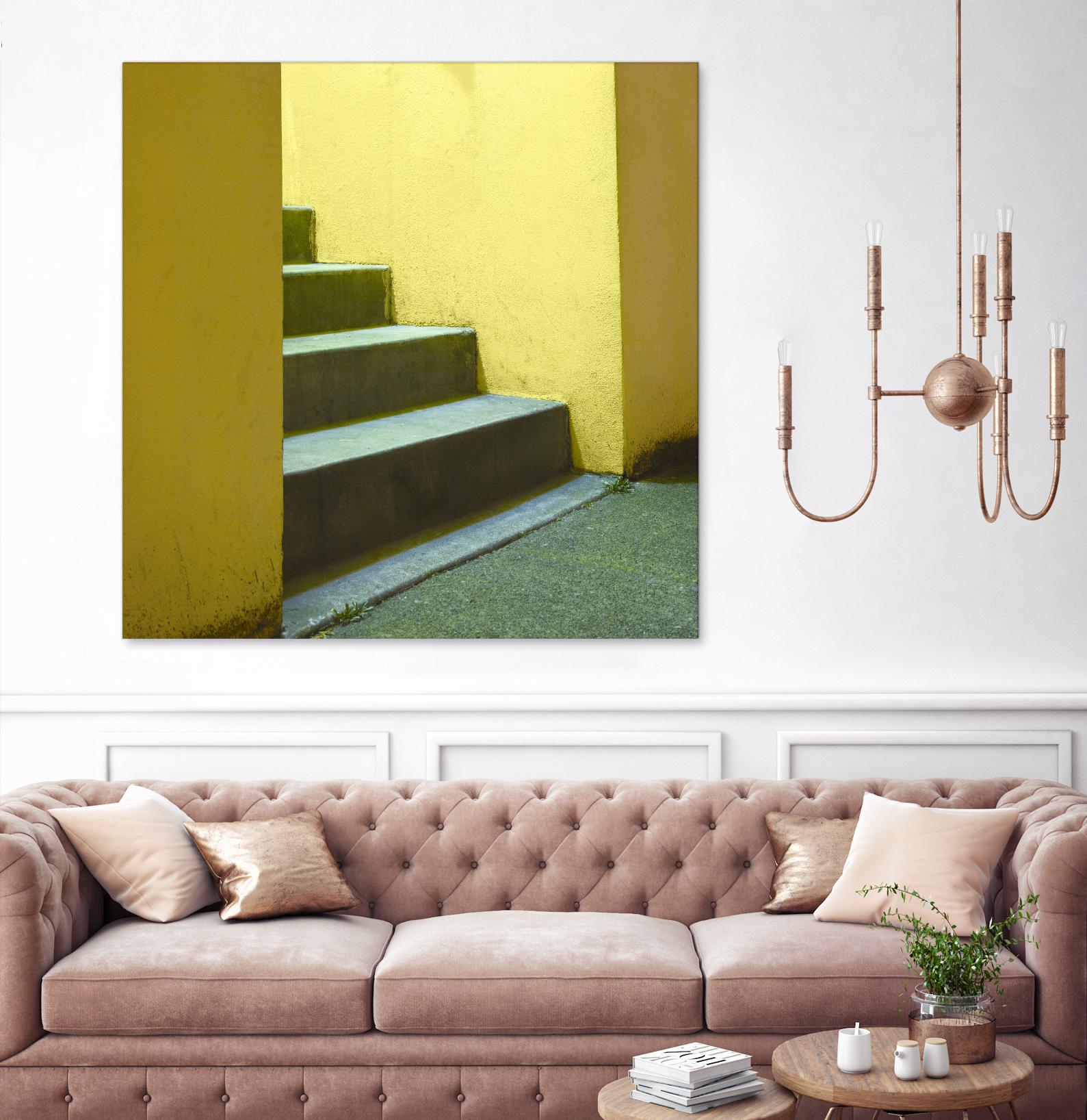 Yellow Stairway-recolor by Acer Images on GIANT ART - orange photo art