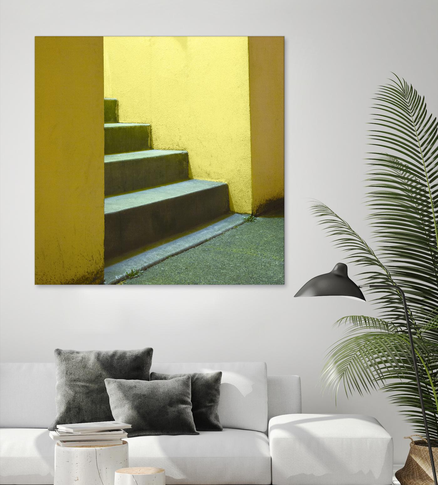Yellow Stairway-recolor by Acer Images on GIANT ART - orange photo art