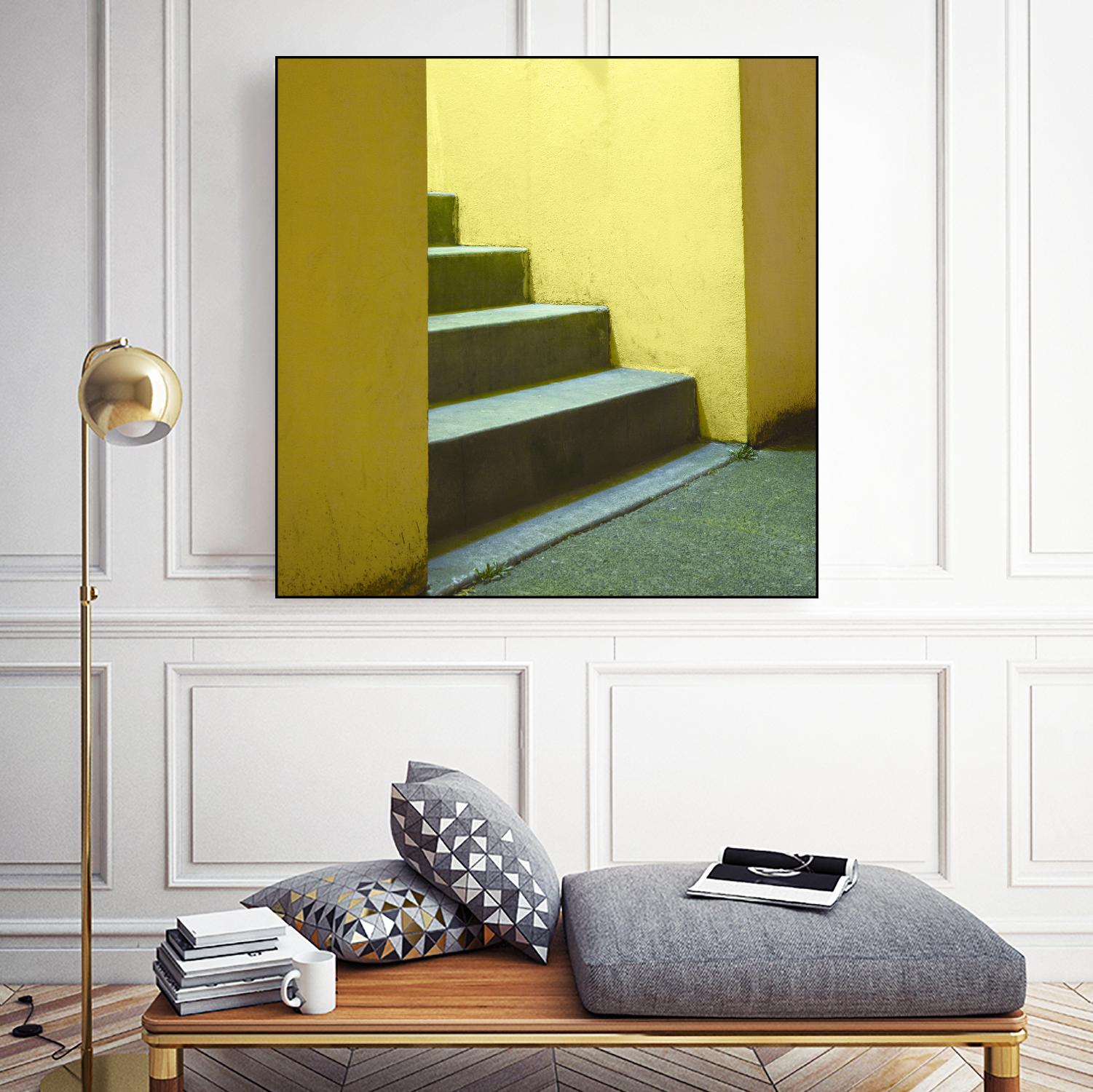 Yellow Stairway-recolor by Acer Images on GIANT ART - orange photo art