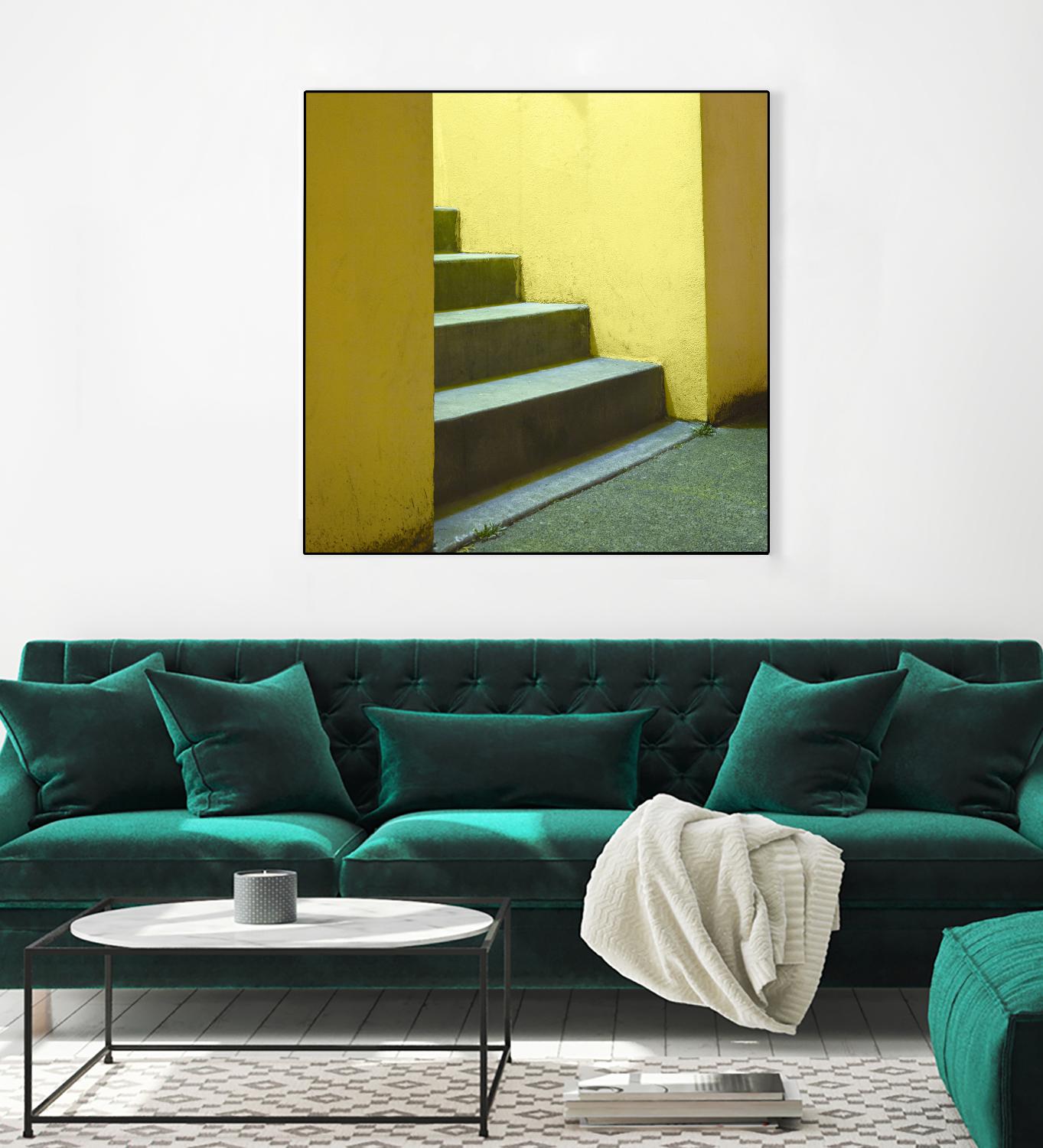 Yellow Stairway-recolor by Acer Images on GIANT ART - orange photo art