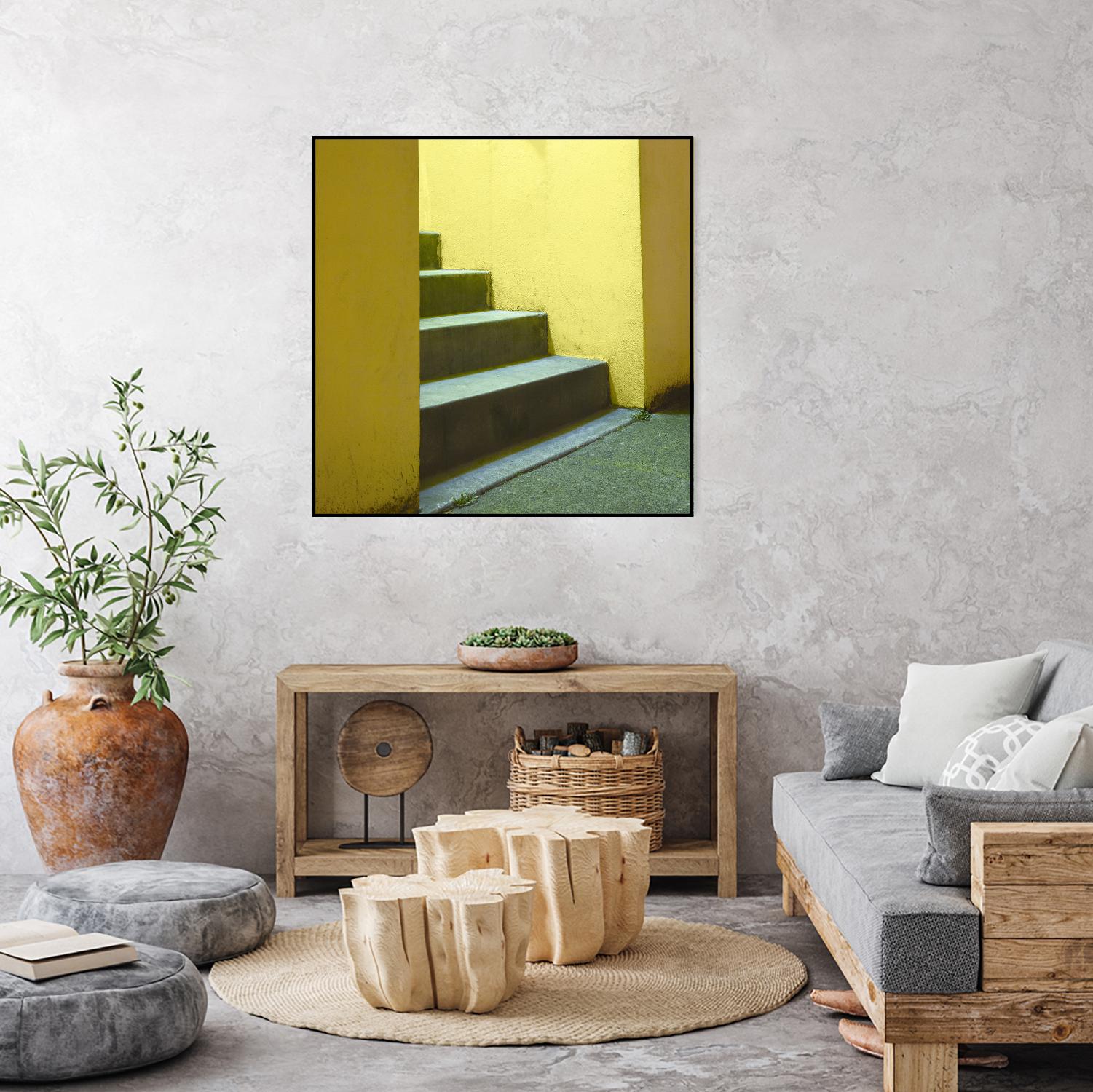Yellow Stairway-recolor by Acer Images on GIANT ART - orange photo art