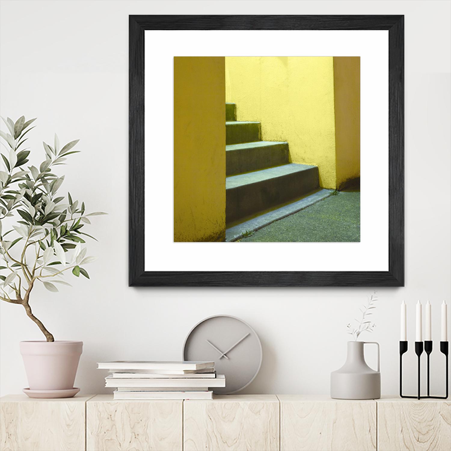 Yellow Stairway-recolor by Acer Images on GIANT ART - orange photo art
