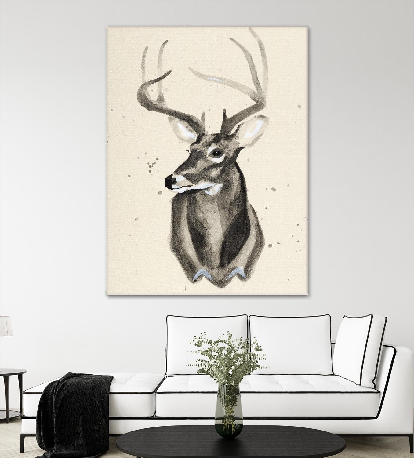 Watercolor Deer Head 3 by Ben Gordon on GIANT ART - beige animals