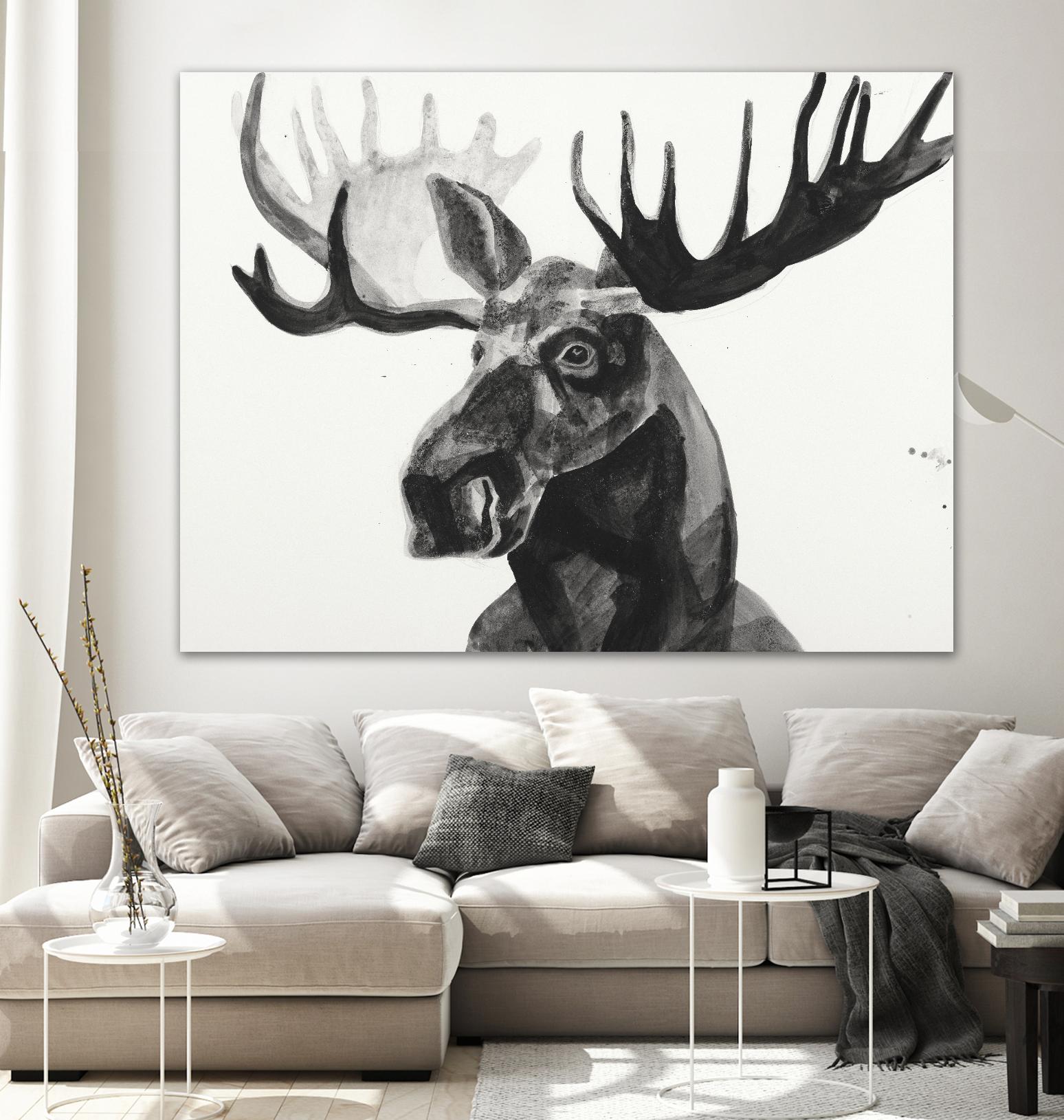 Watercolor Moose by Ben Gordon on GIANT ART - black animals