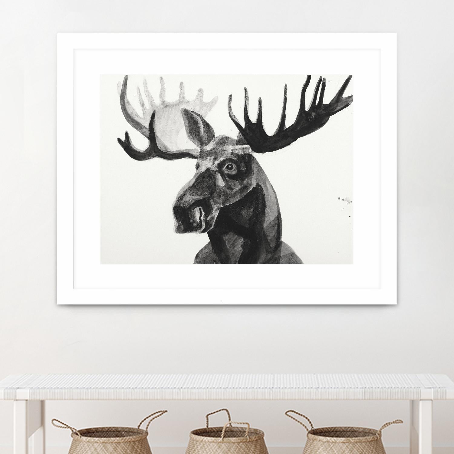 Watercolor Moose by Ben Gordon on GIANT ART - black animals