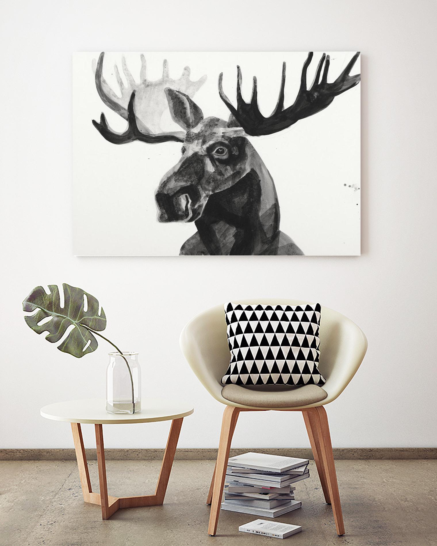 Watercolor Moose by Ben Gordon on GIANT ART - black animals