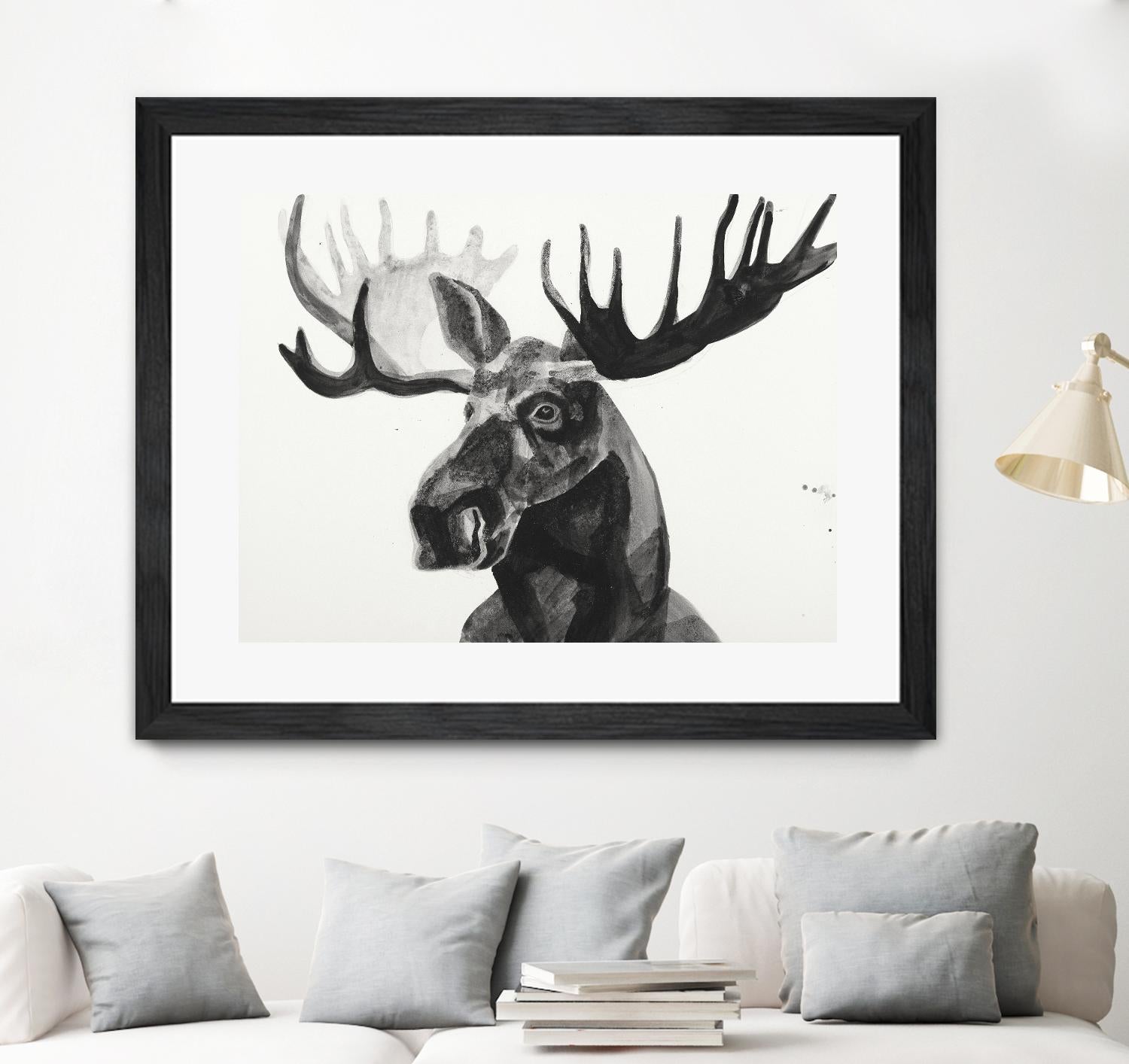 Watercolor Moose by Ben Gordon on GIANT ART - black animals