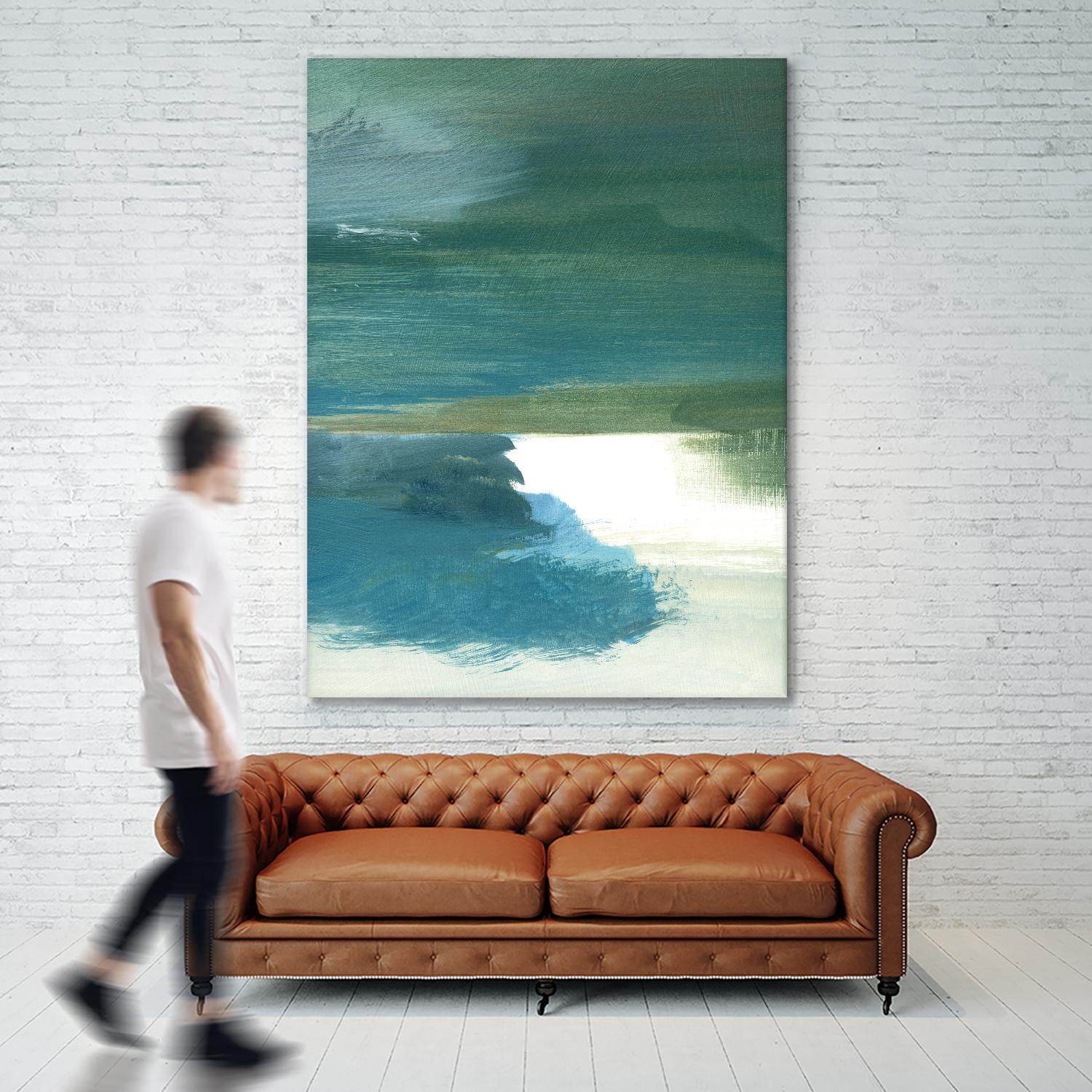 Coastal Seascapes C by THE Studio on GIANT ART - green abstract