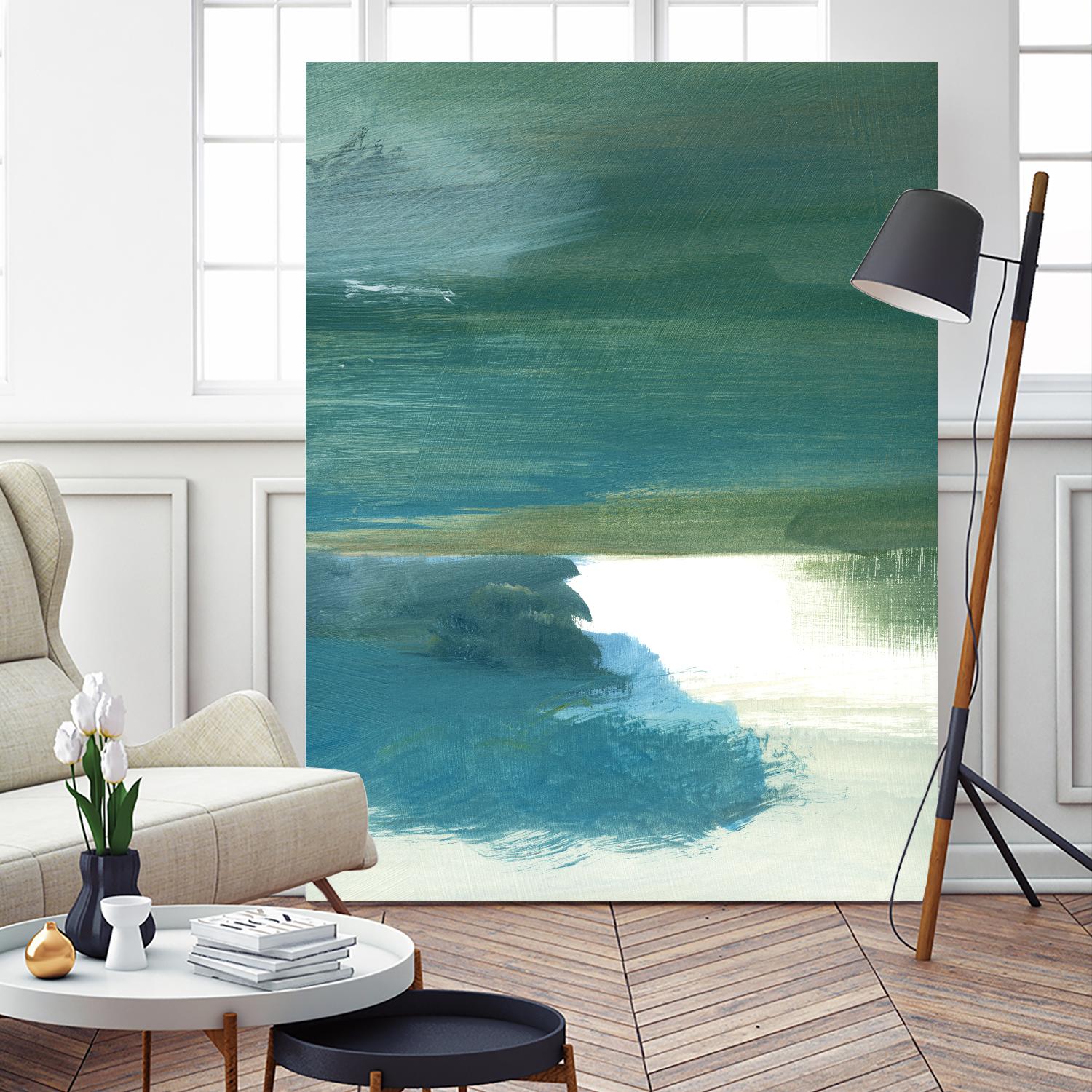 Coastal Seascapes C by THE Studio on GIANT ART - green abstract