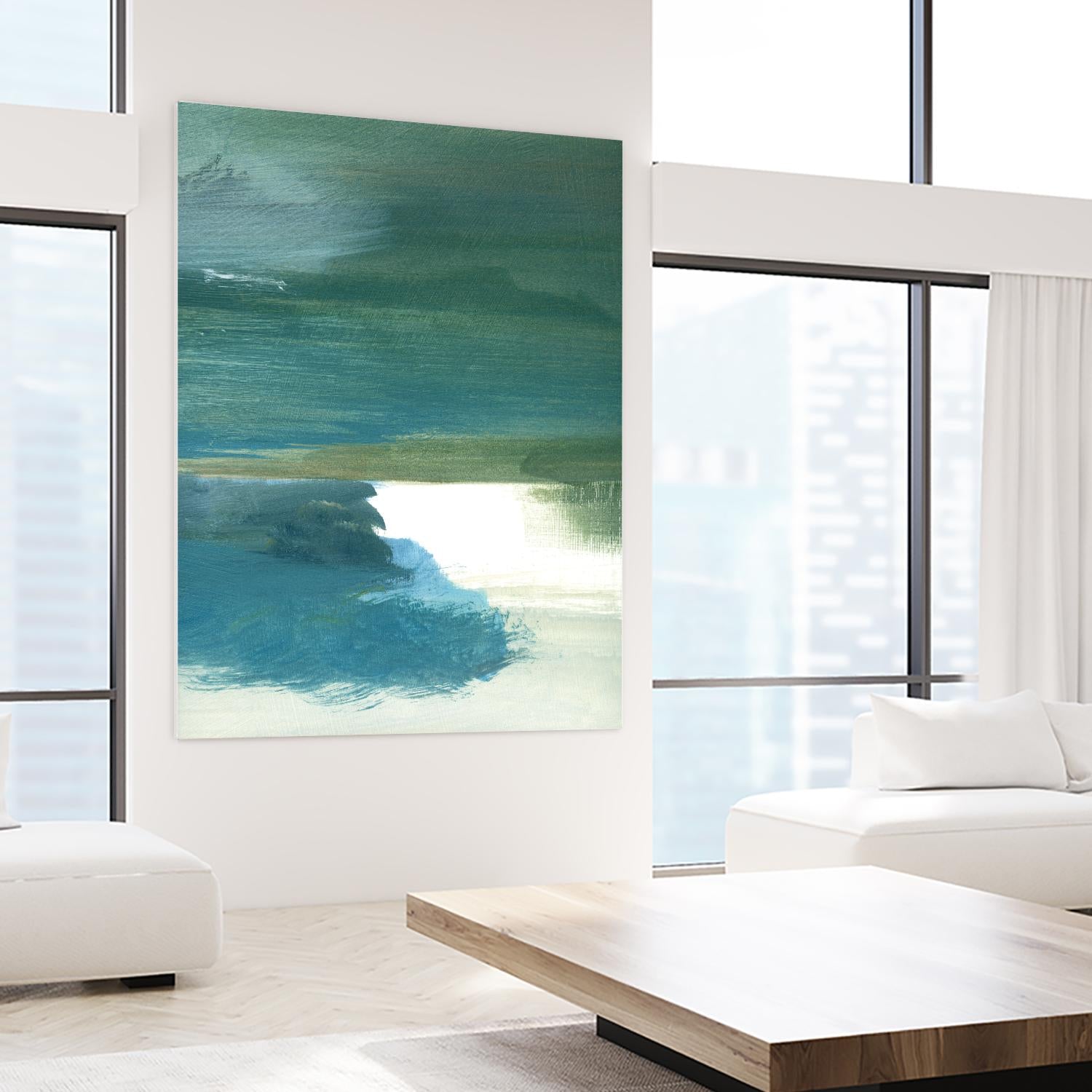 Coastal Seascapes C by THE Studio on GIANT ART - green abstract